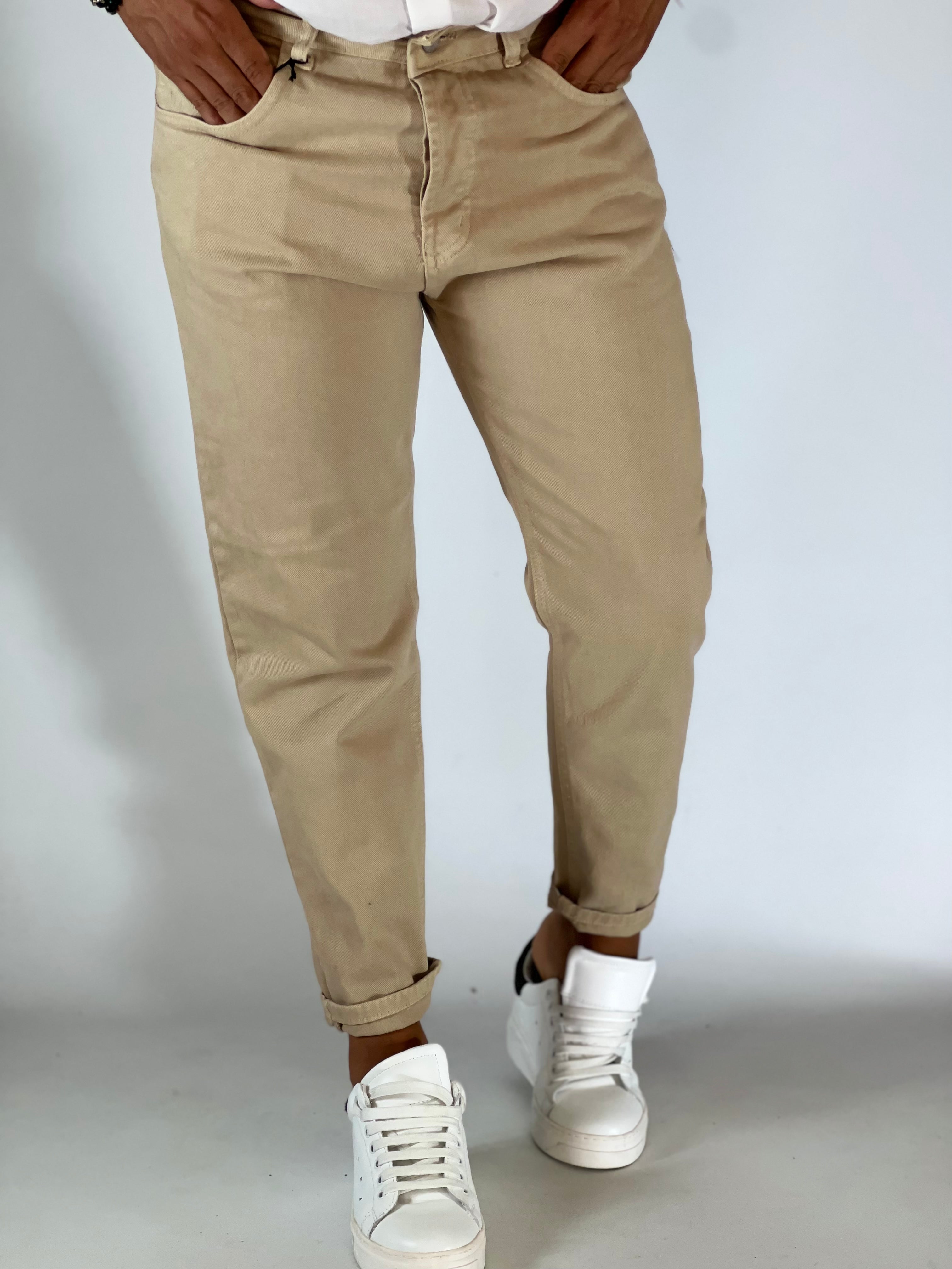 Pantalone loose fit beige PONTE15