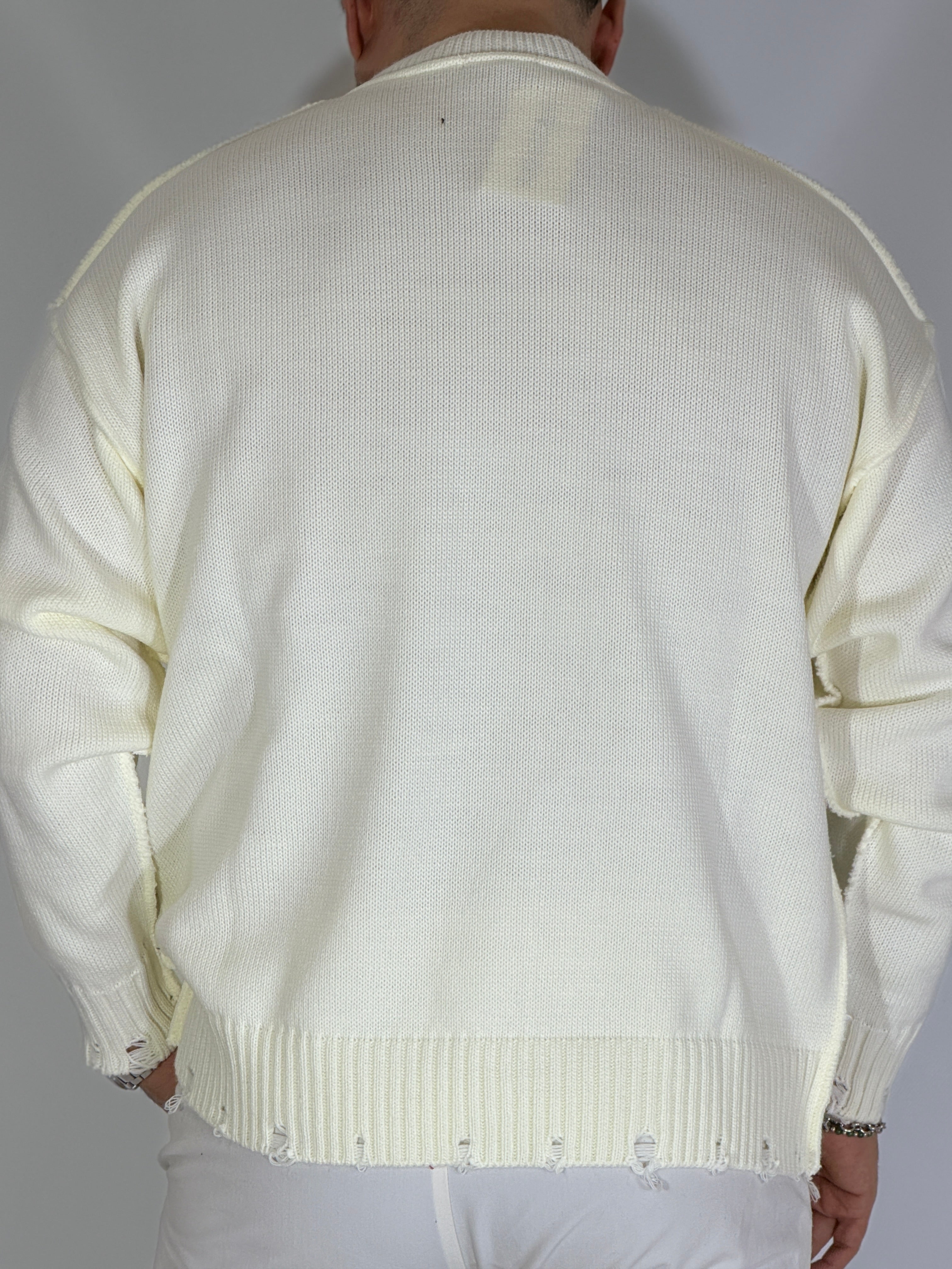 Maglia cucitura inversa panna TBS17