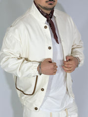 Giubbino con bandana cropped panna