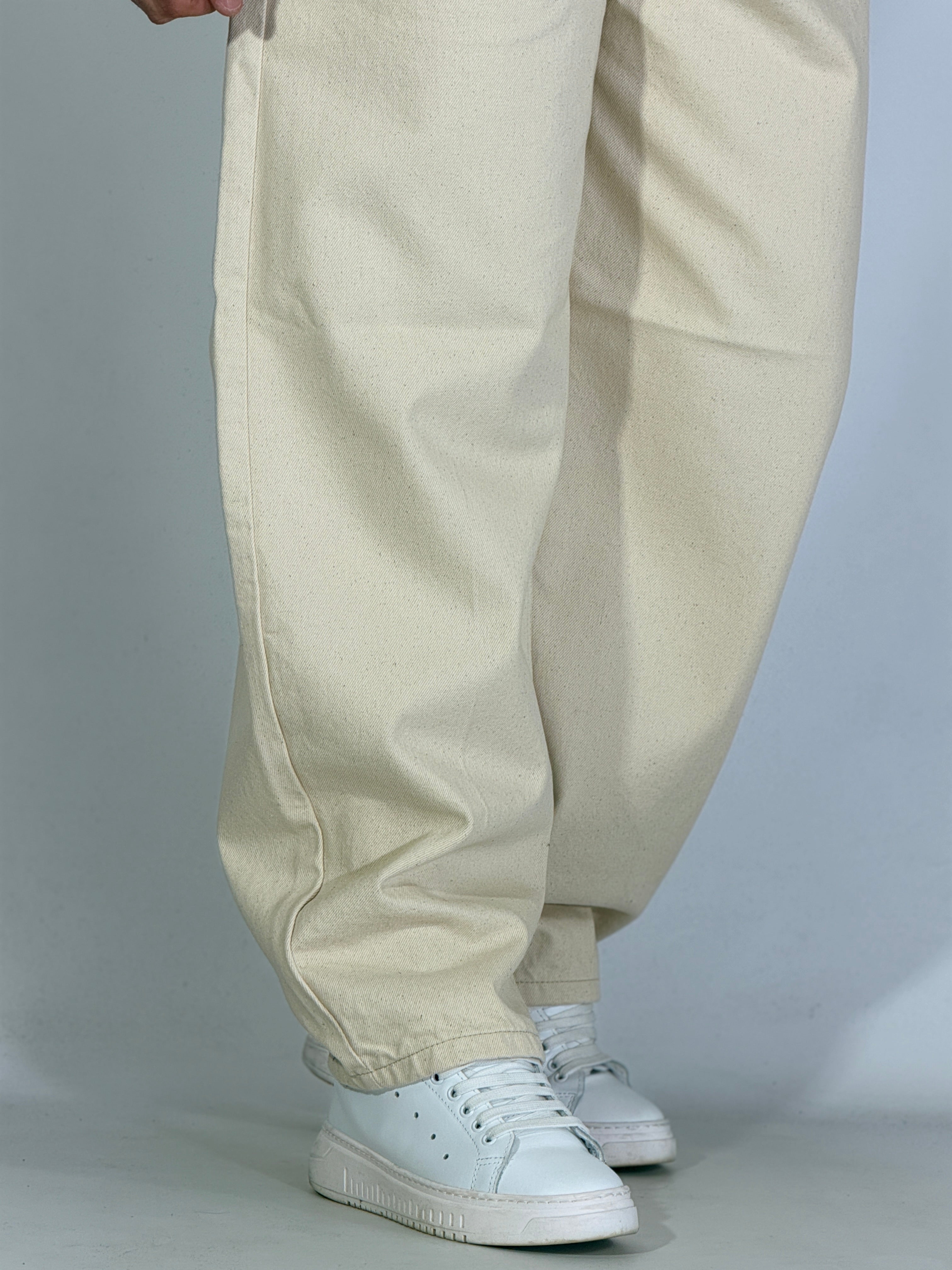 Jeans balloon sabbia IVORY