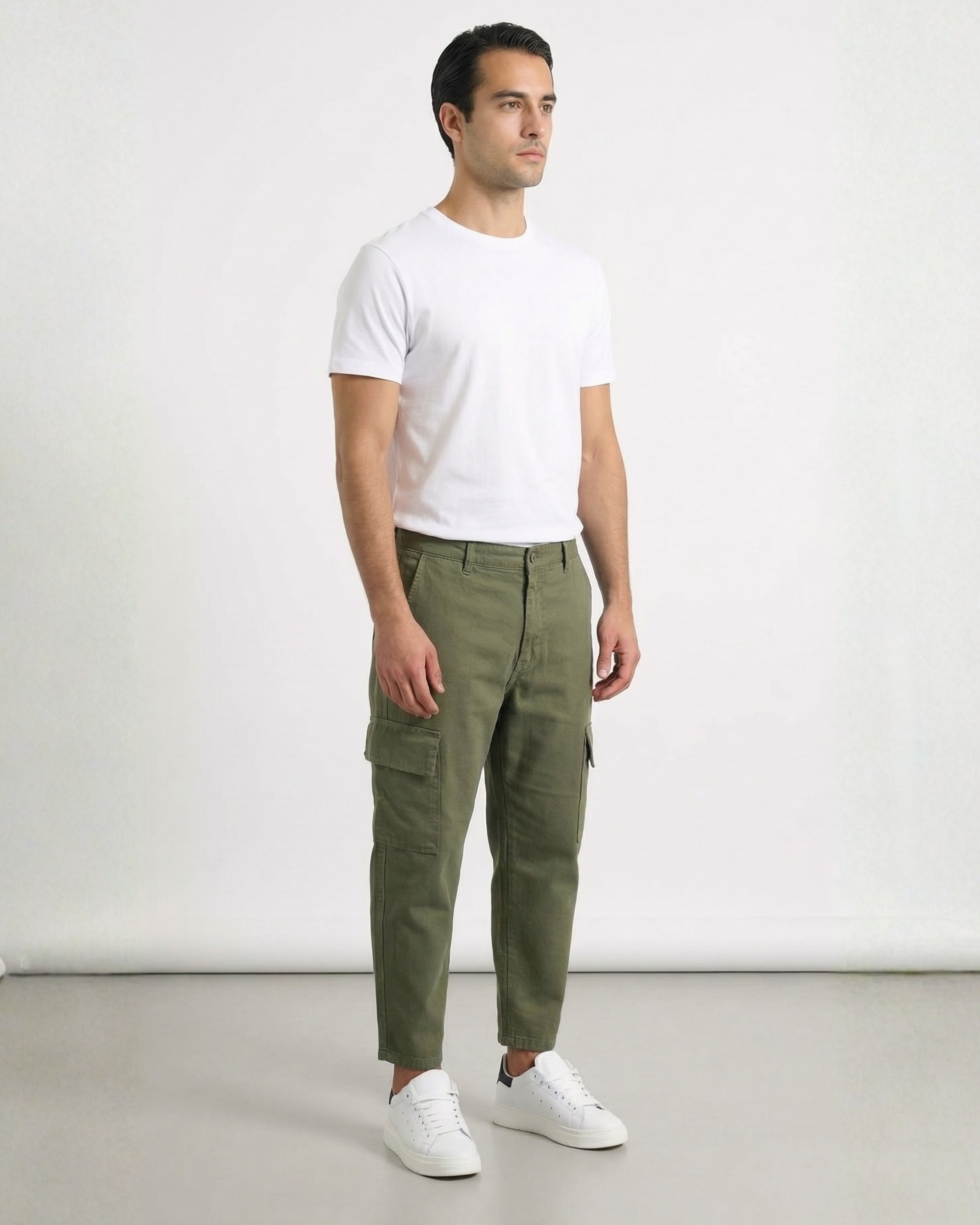 Pantalone loose fit cargo verde HARLEM