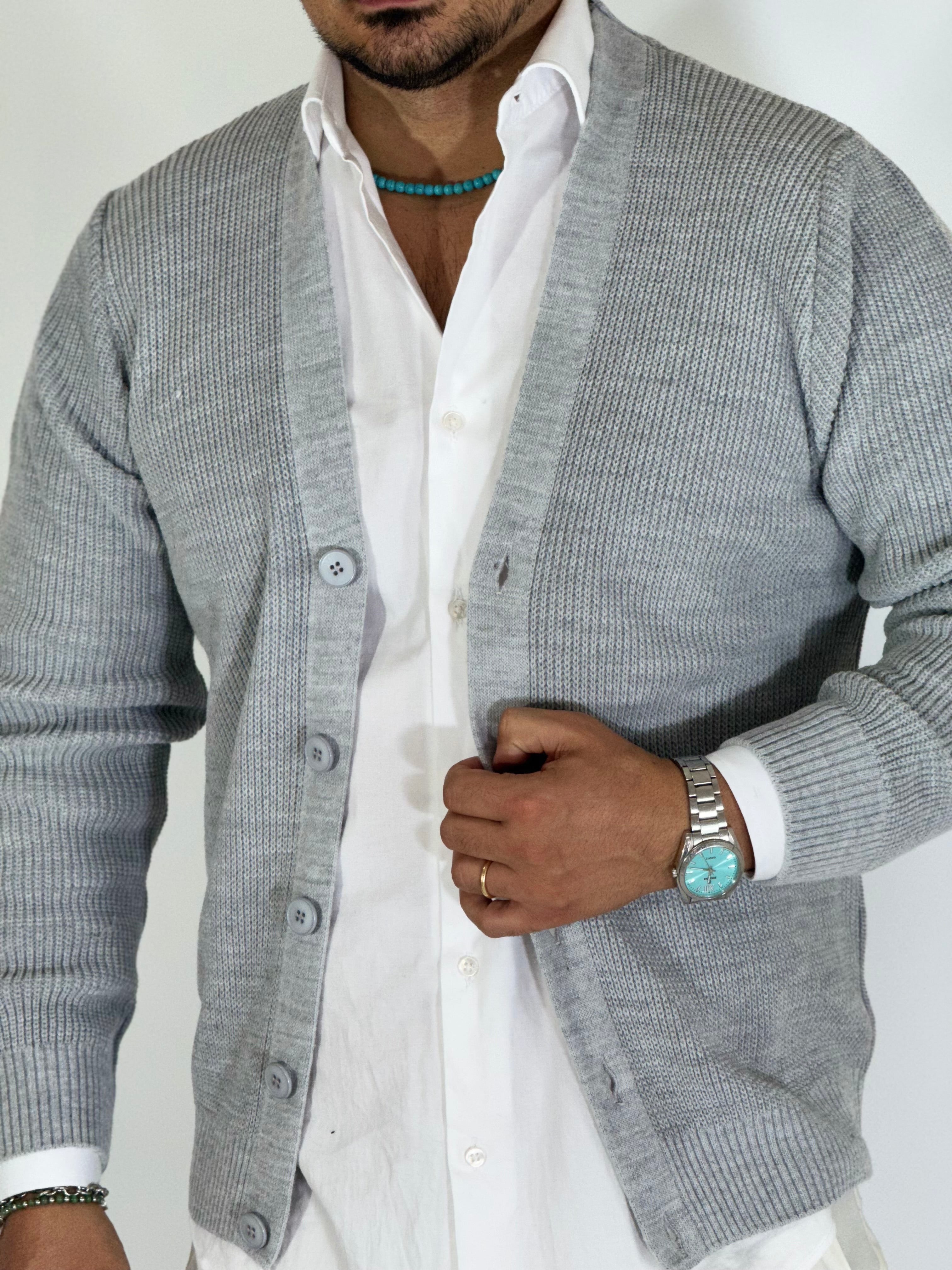 Cardigan invernale scialla grigio BPK2507