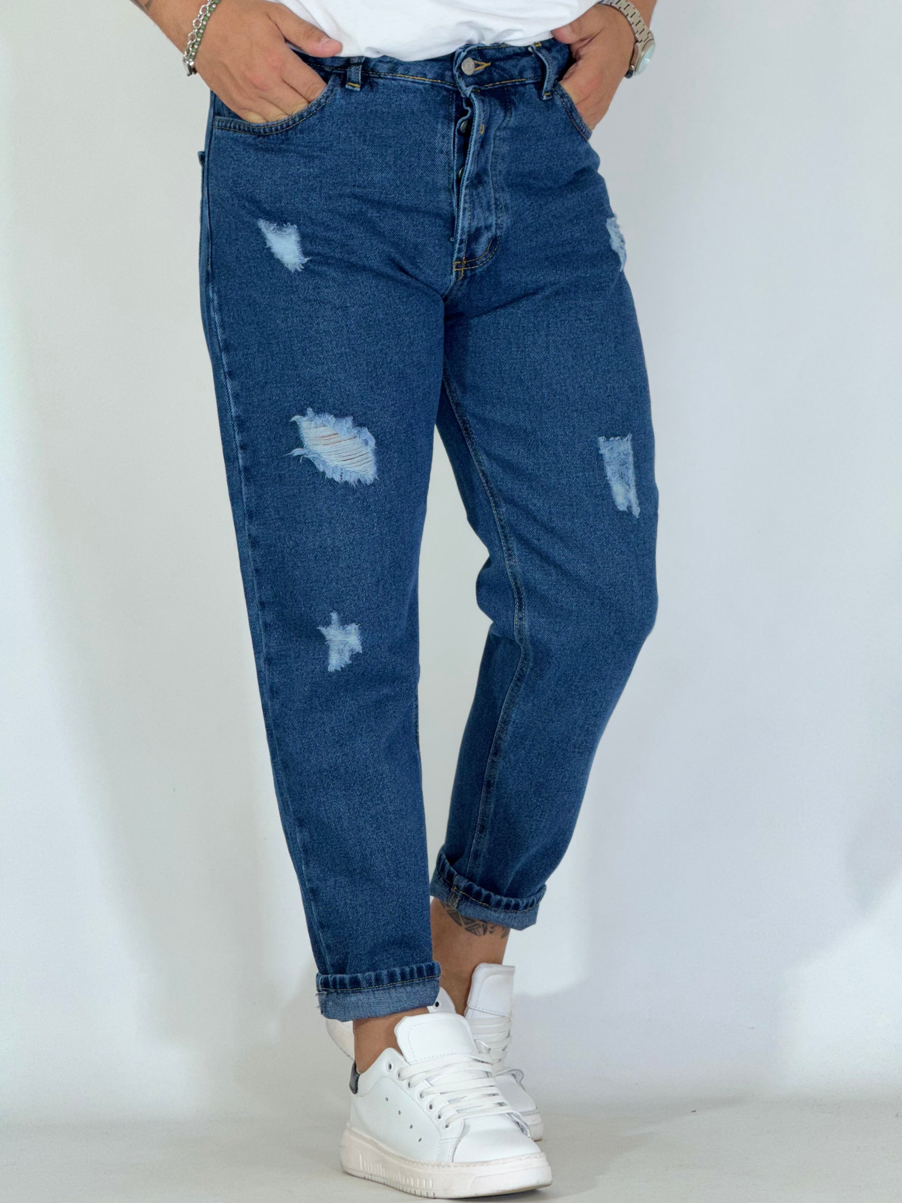 Jeans loose fit con strappi MAIORCA-4