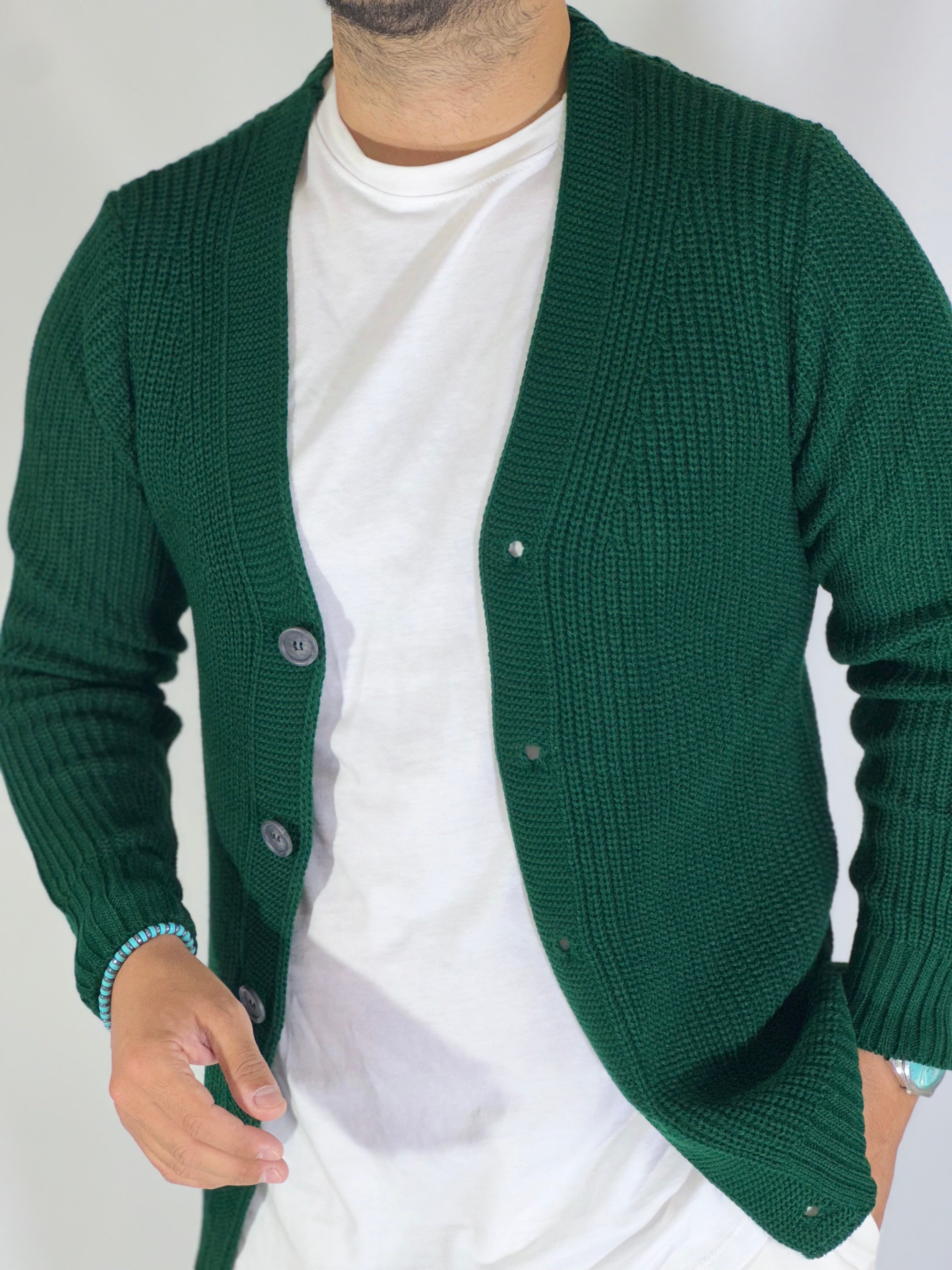 Cardigan invernale verde SER100