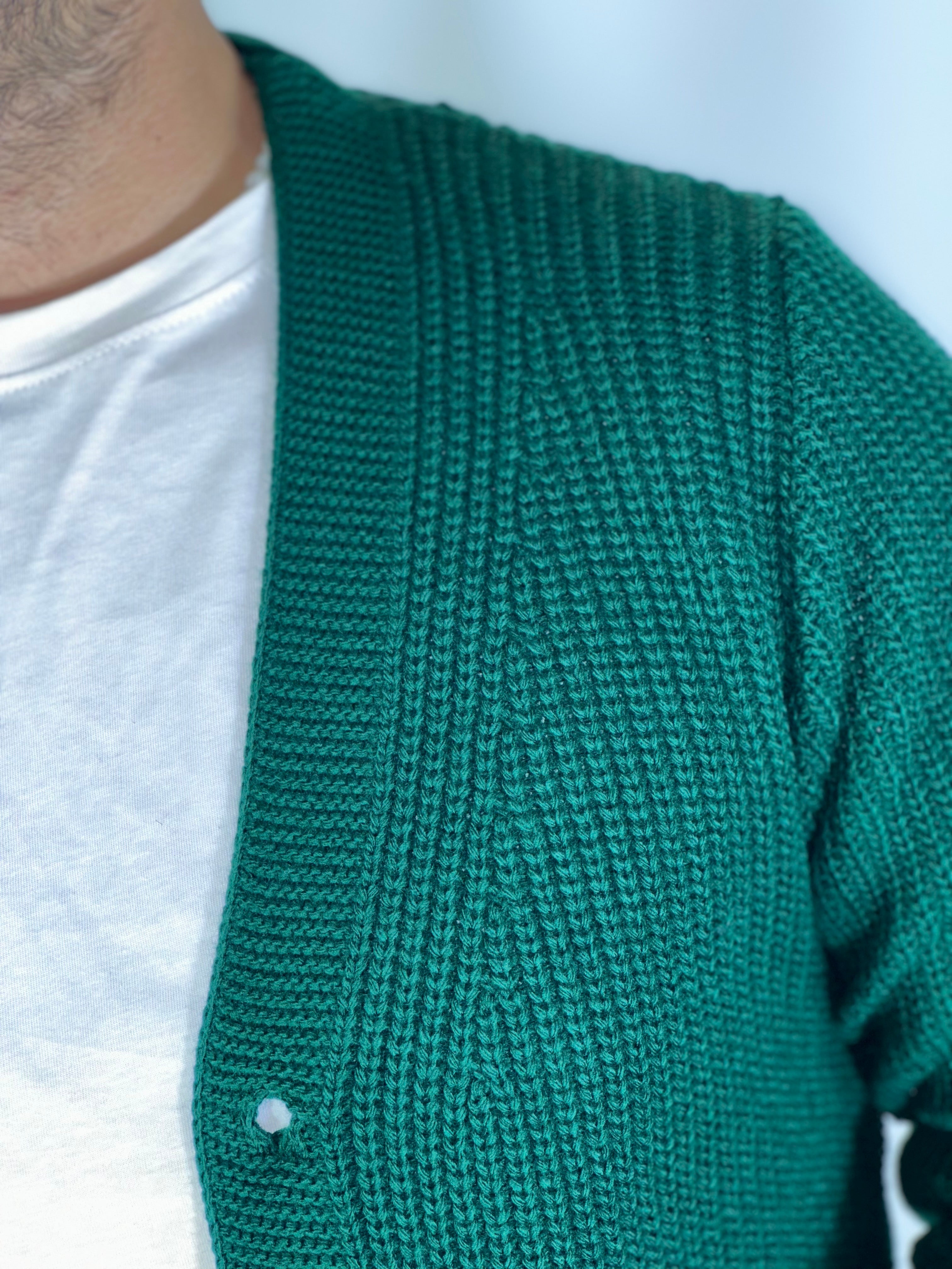 Cardigan invernale verde SER100