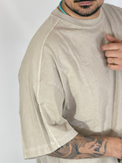 T-shirt fiammata beige 089G
