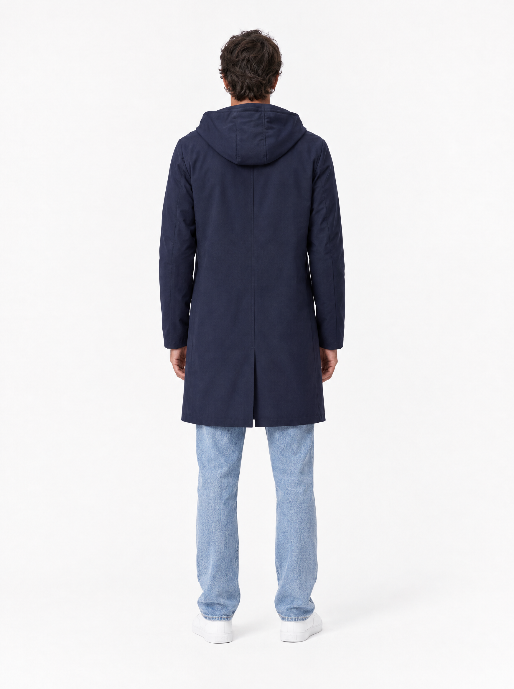 LULLABY Trench con cappuccio blu