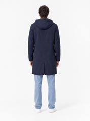 LULLABY Trench con cappuccio blu