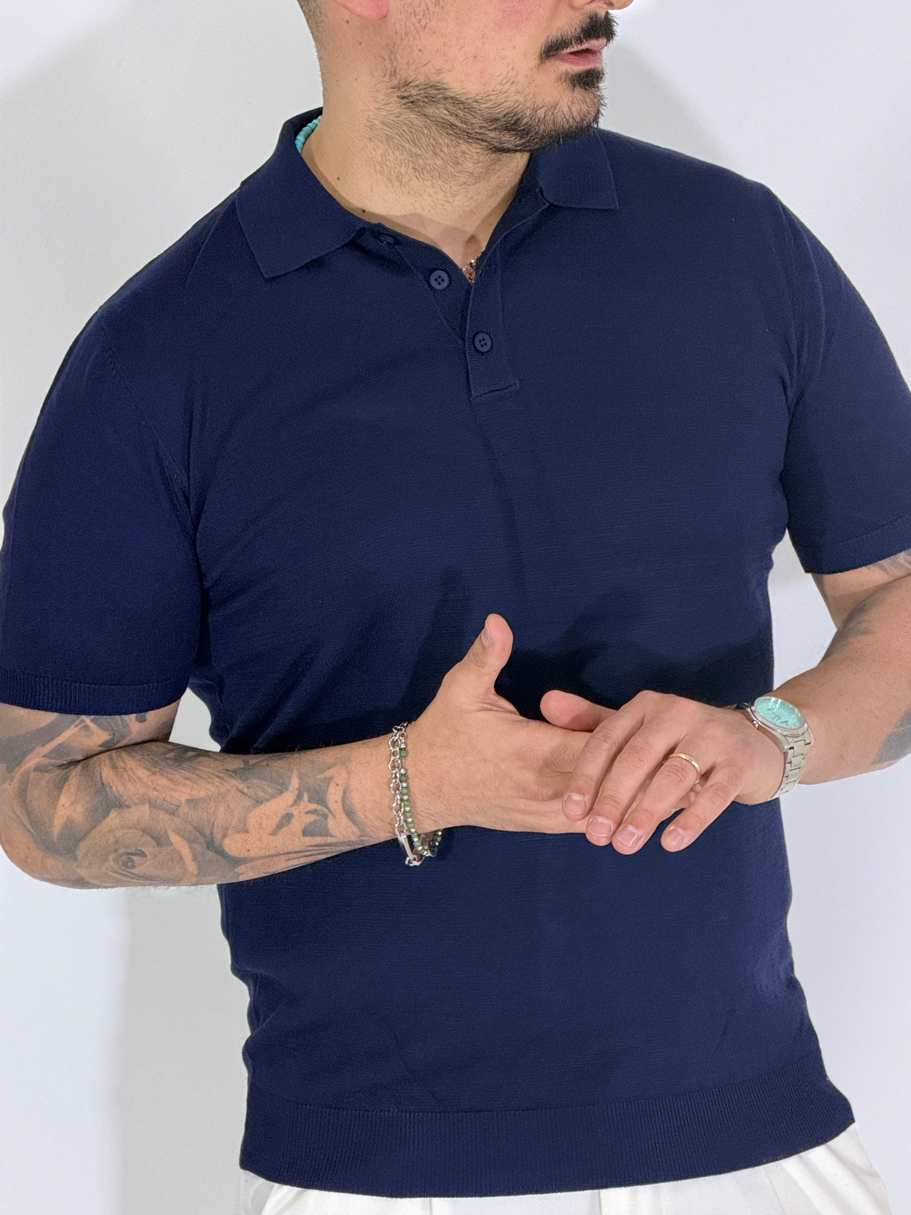 Polo mezza manica blu MT966