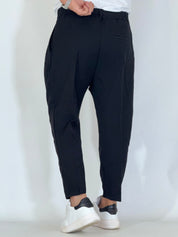 Nomad · Pantalone carrot con pince nero
