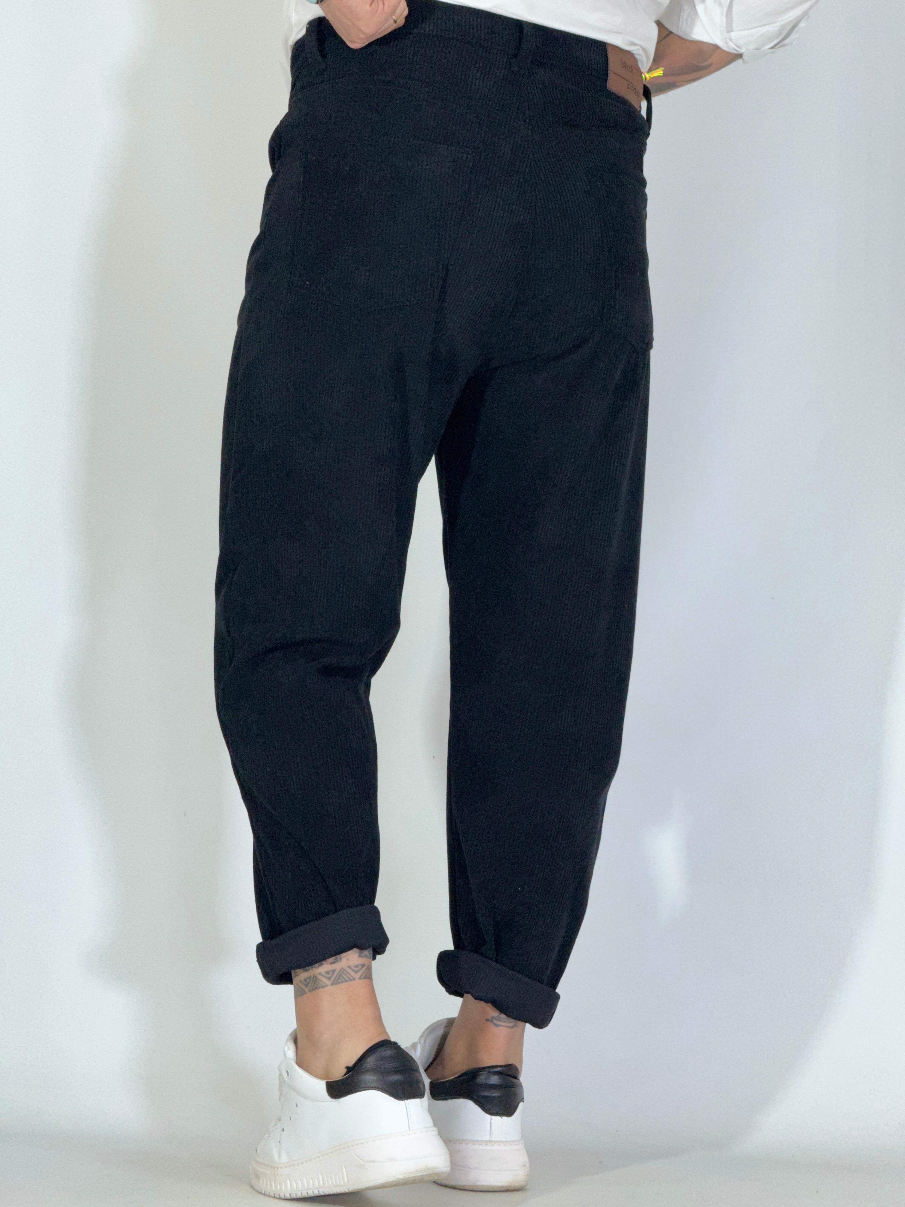 Pantalone velluto nero JAPAN