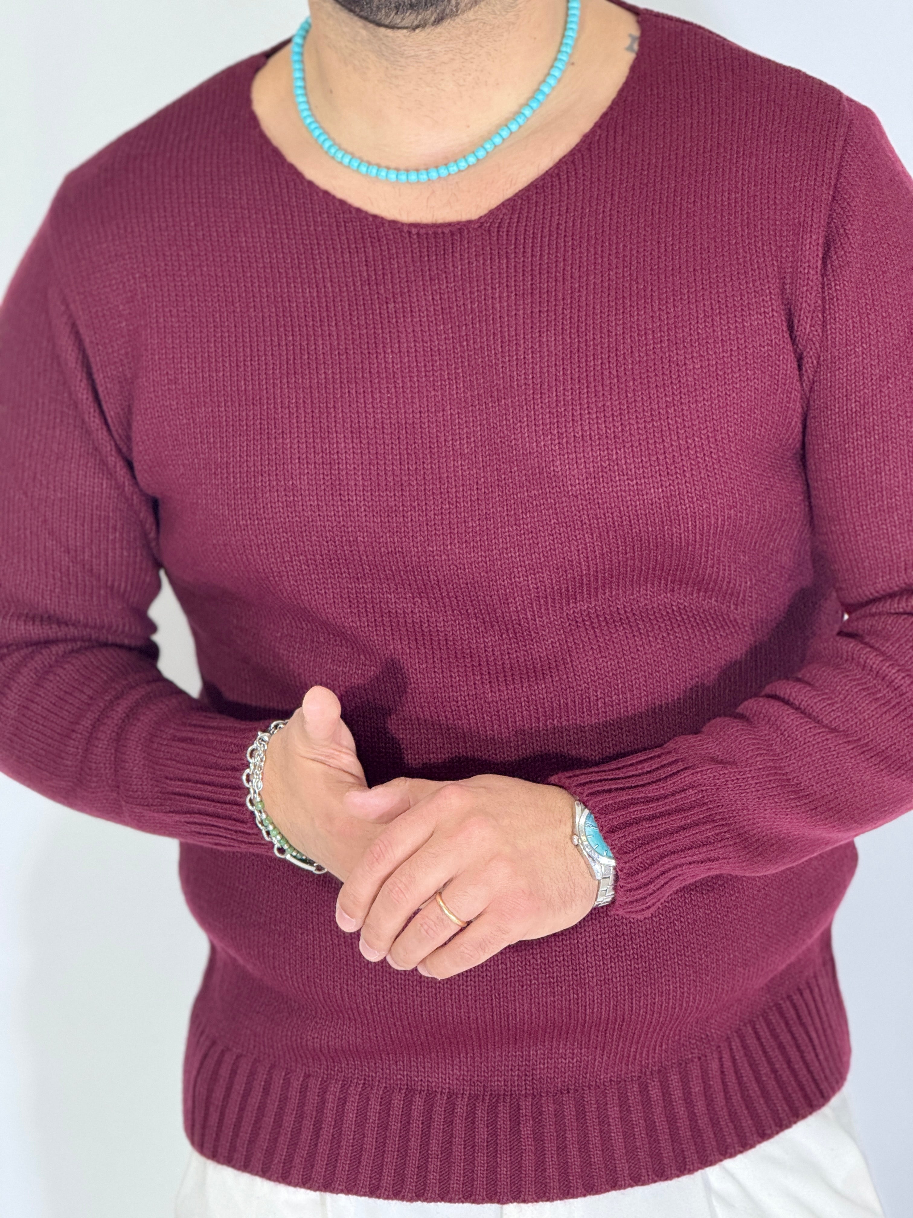 Maglia scollata bordeaux YOKOHAMA