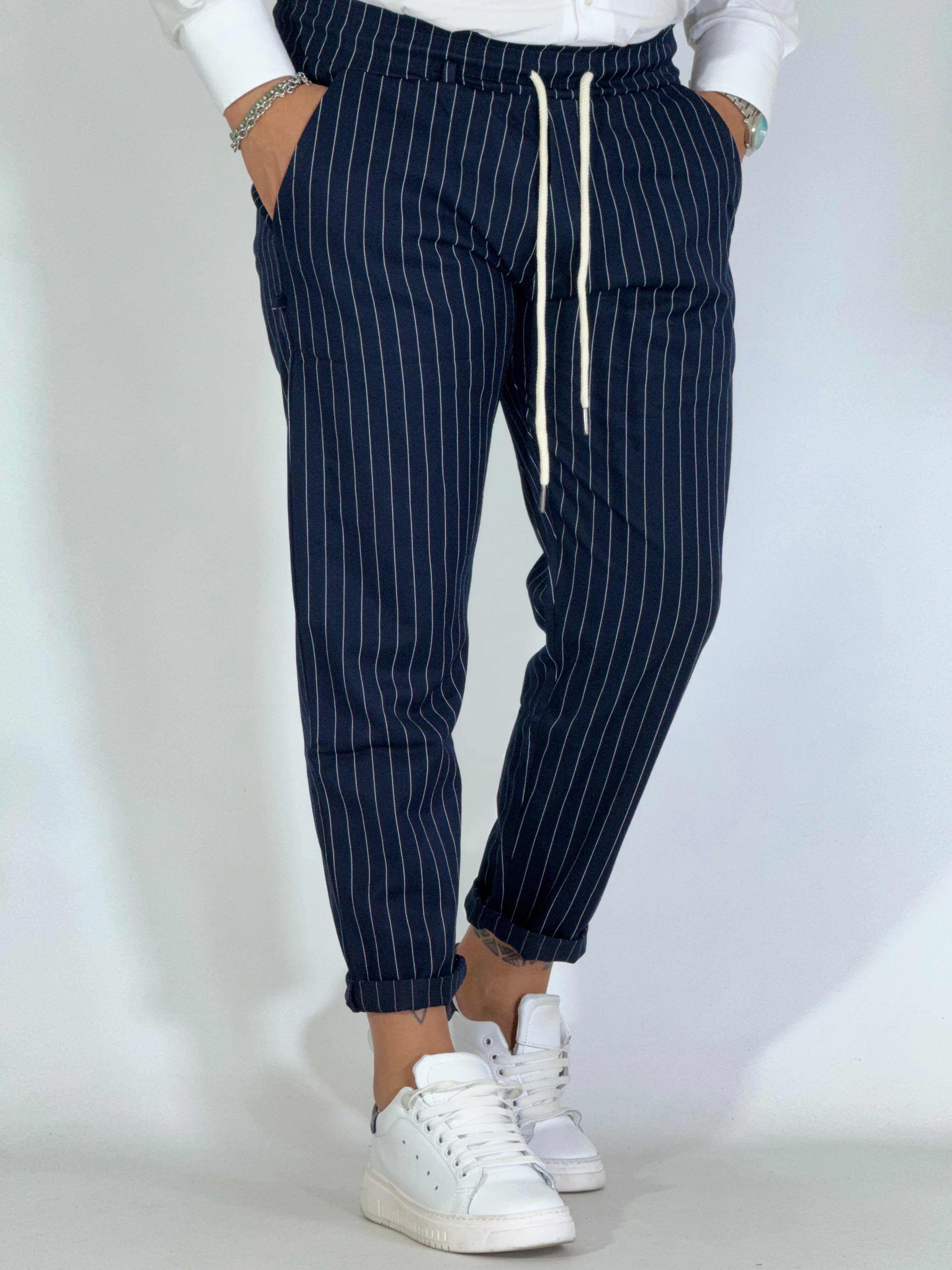 Pantalaccio gessato blu L500