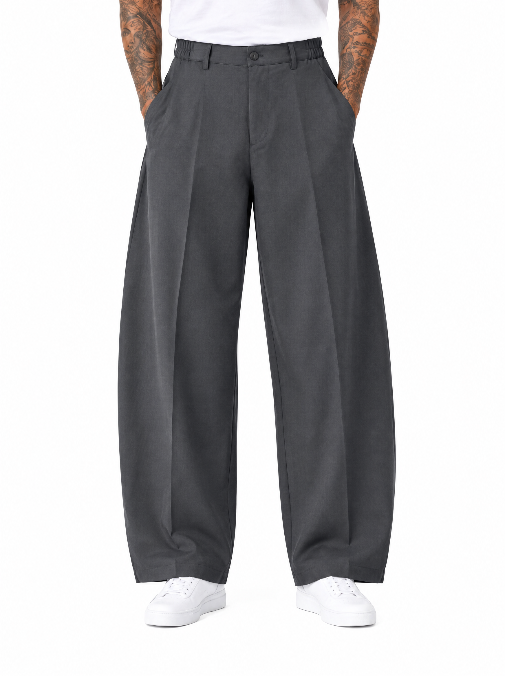 COMPTON Pantalone palazzo grigio