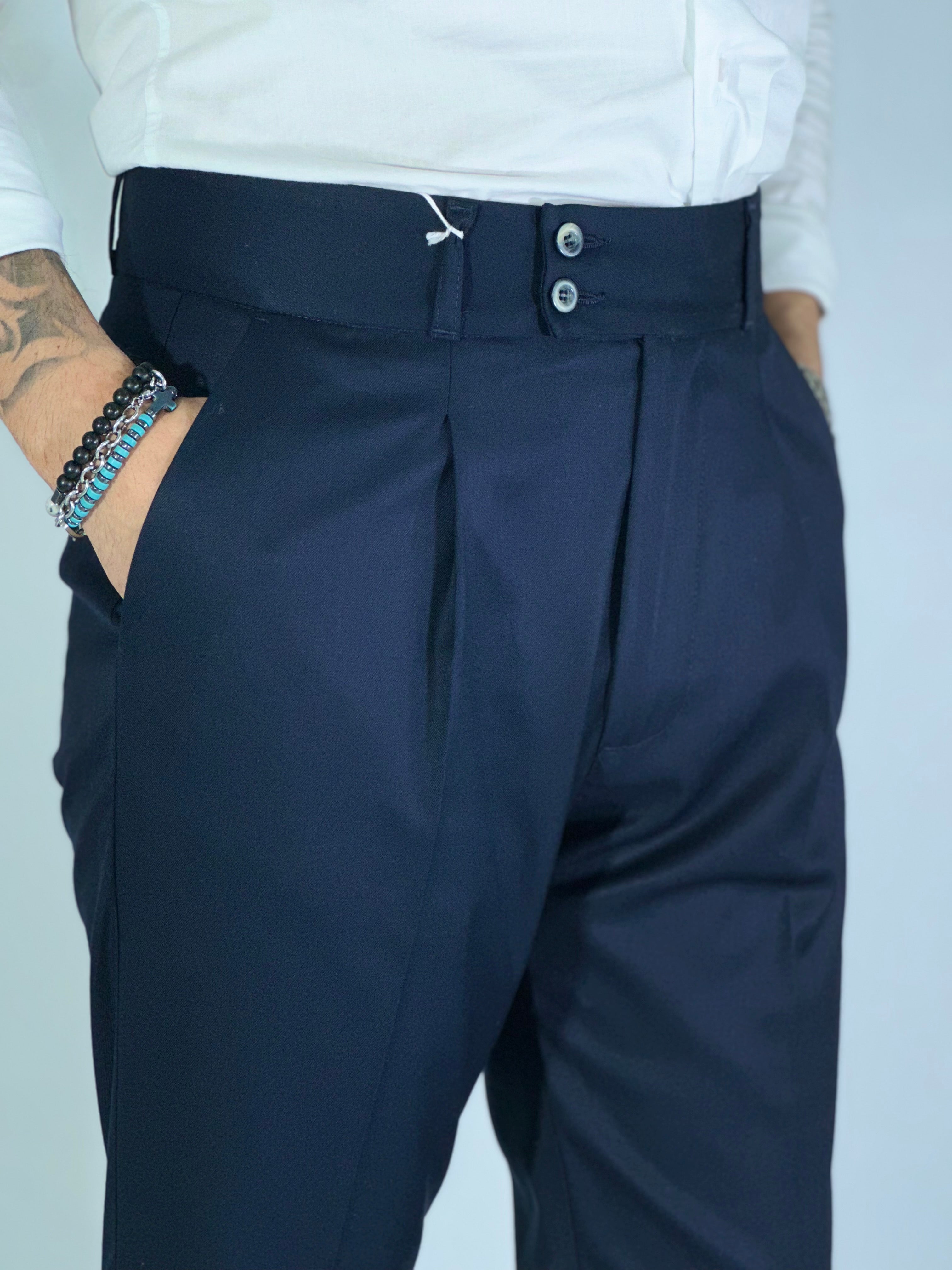 Pantalone vita alta migliaccio blu tennesse