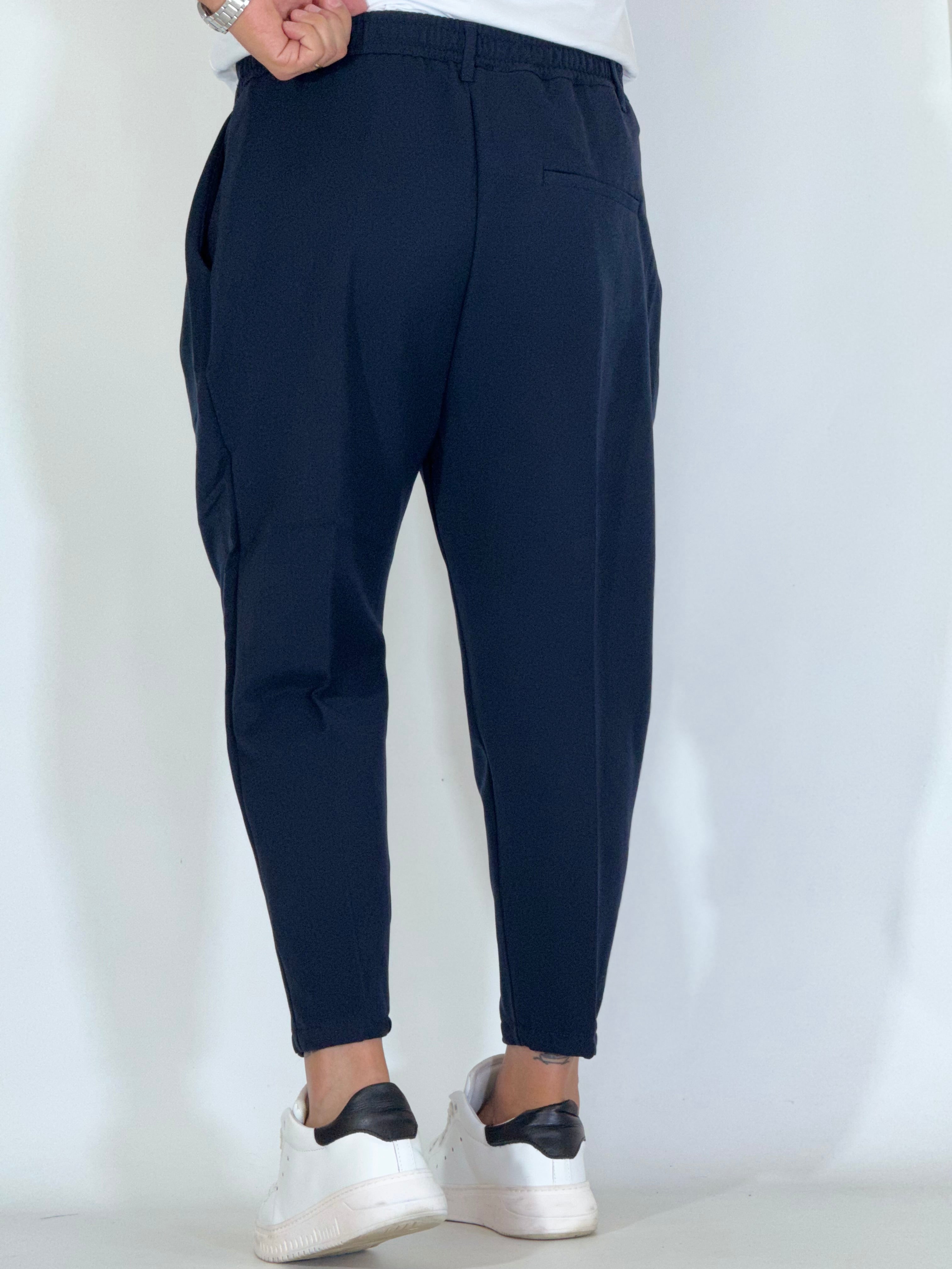 Nomad · Pantalone carrot con pince blu