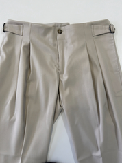 PONCHO Pantalone vita alta con fibbie beige