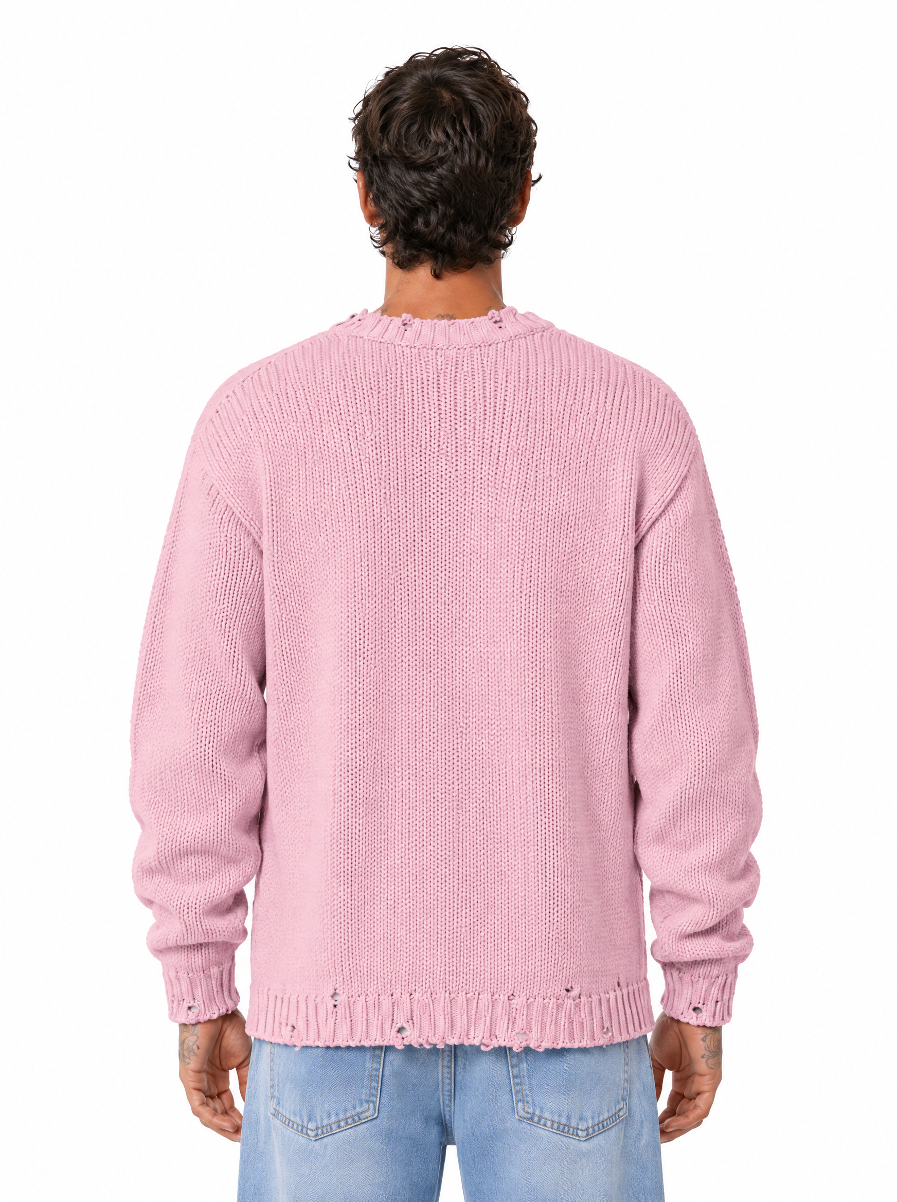 JOLLY girocollo con abrasioni rosa bubble