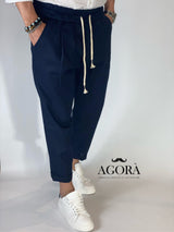 Pantalaccio in lino blu DC5000
