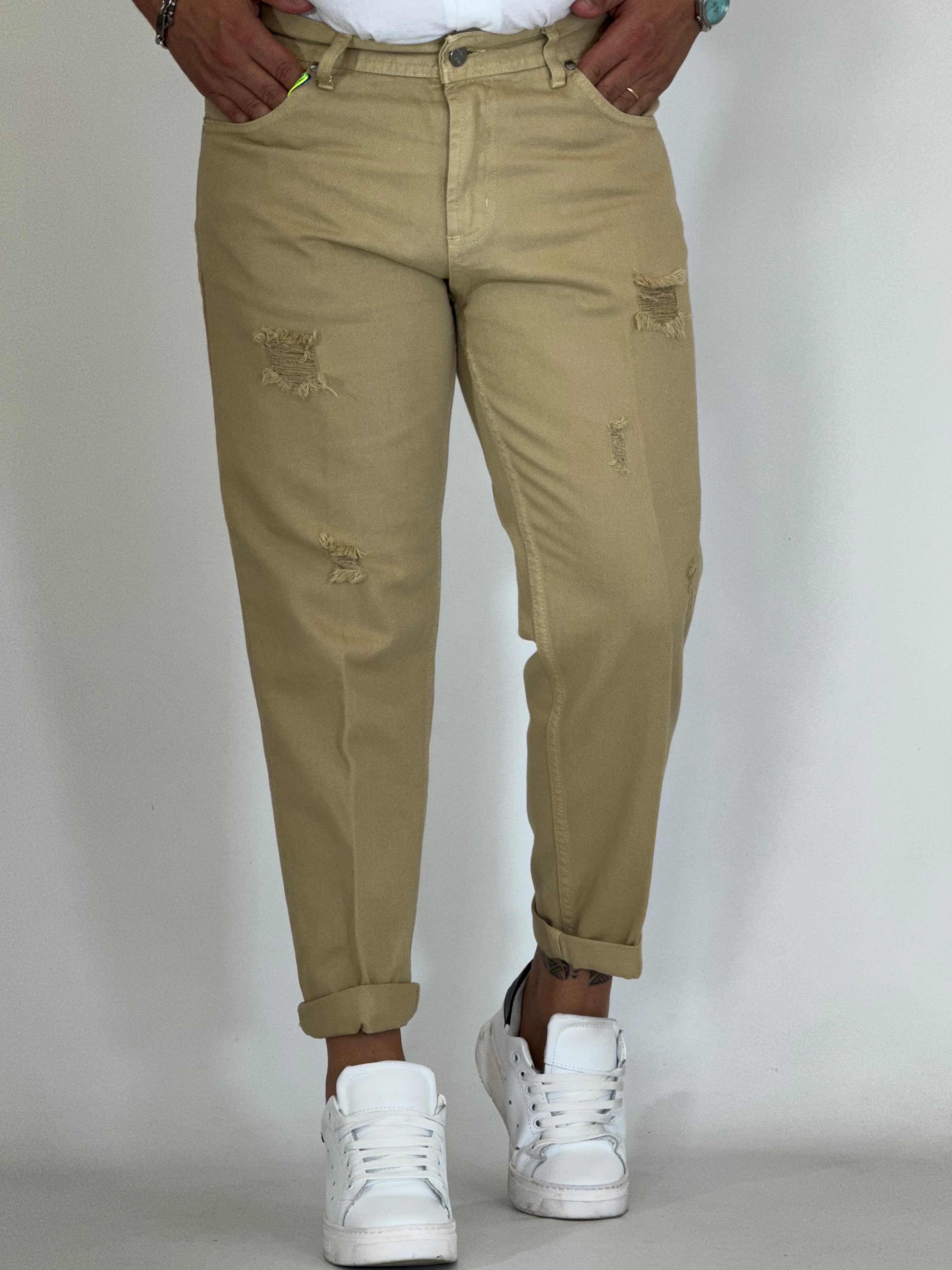 Pantalone loose fit beige 6227