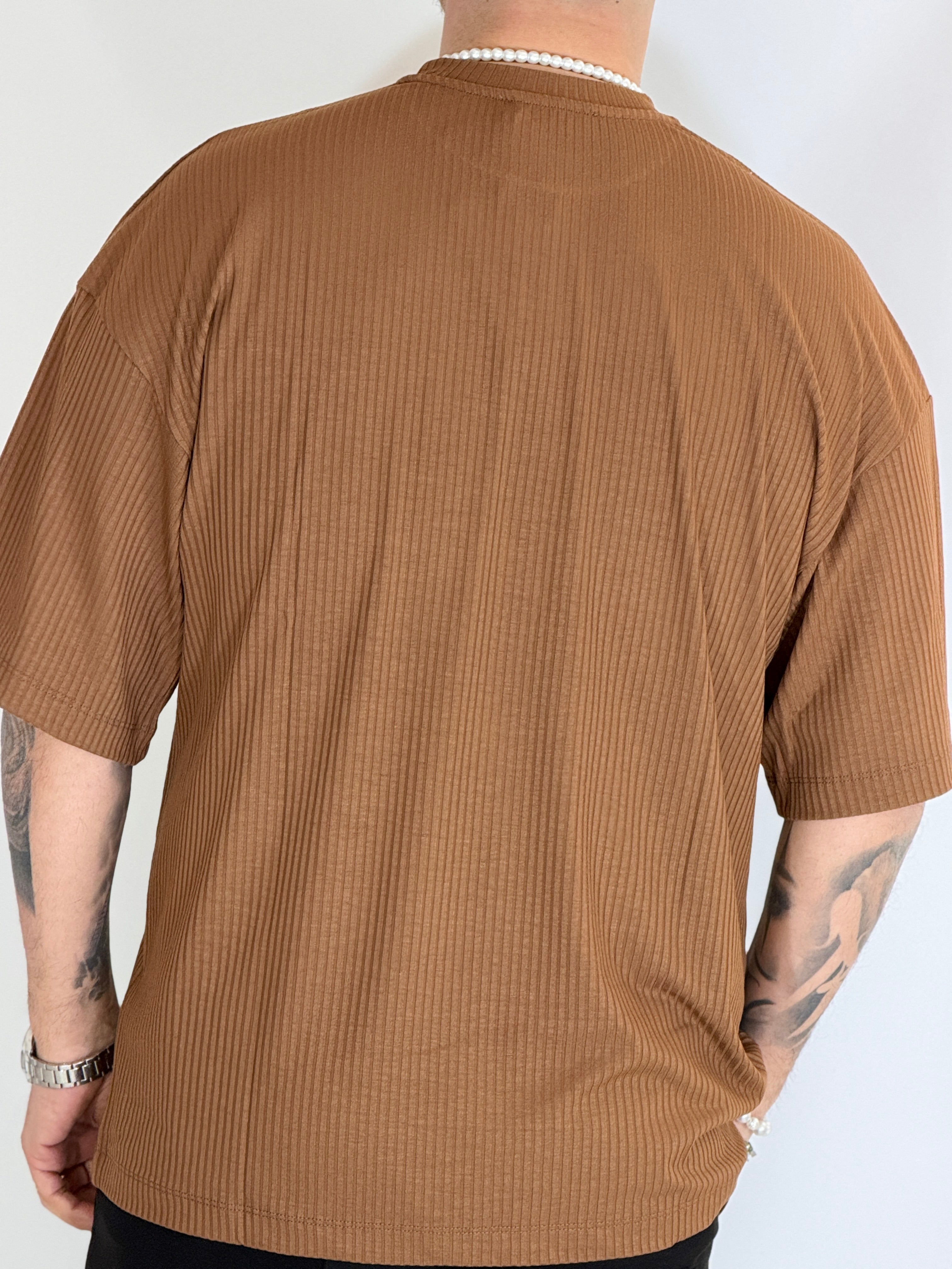 T-shirt a coste tabacco HERMANO