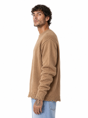JOLLY girocollo con abrasioni cammello