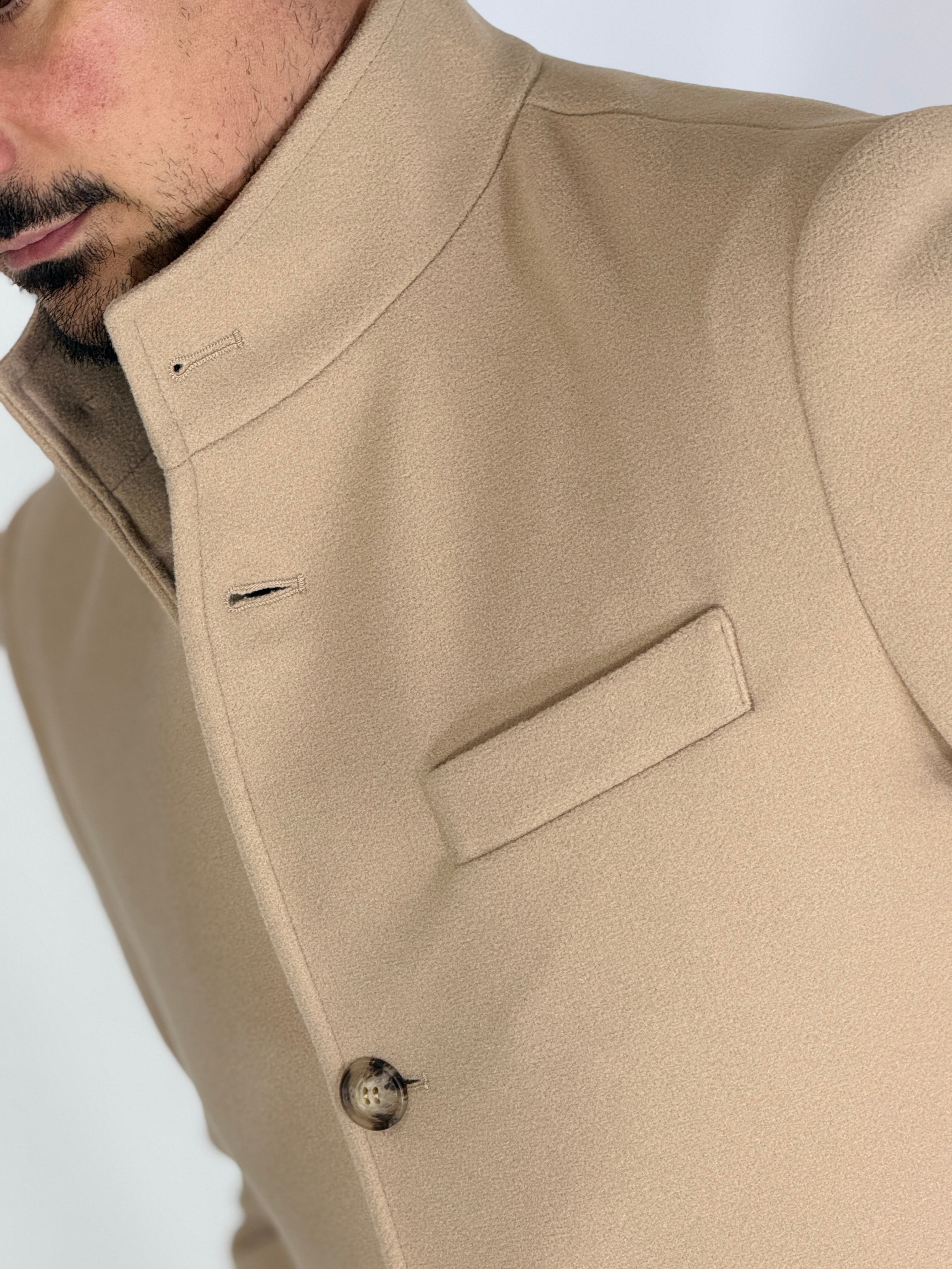 Cappotto coreano camel CPZAZA