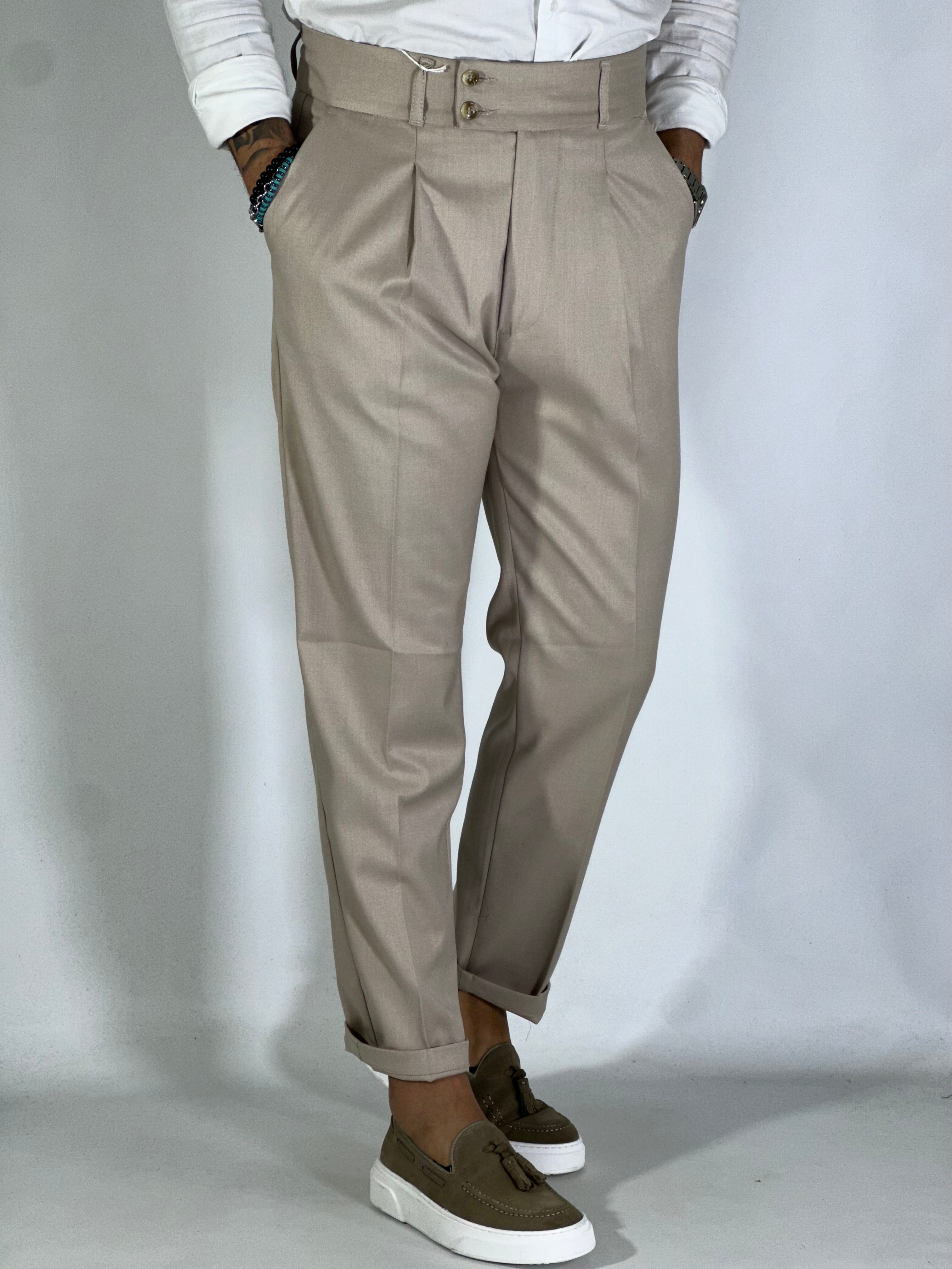 Pantalone vita alta migliaccio beige tennesse