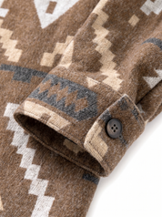 Giacca in pile azteca camel 7789