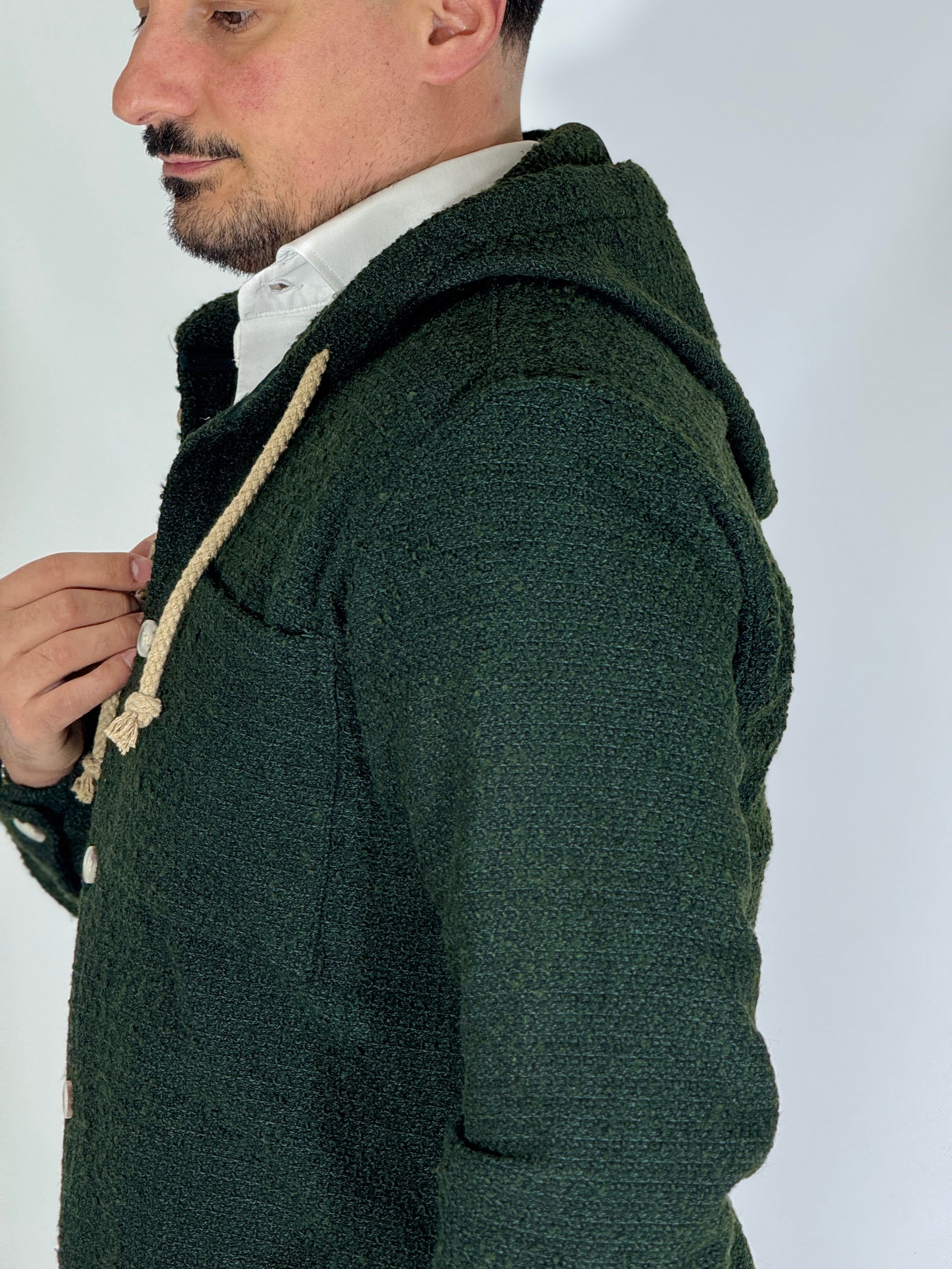 Felpa con cappuccio verde IVAN