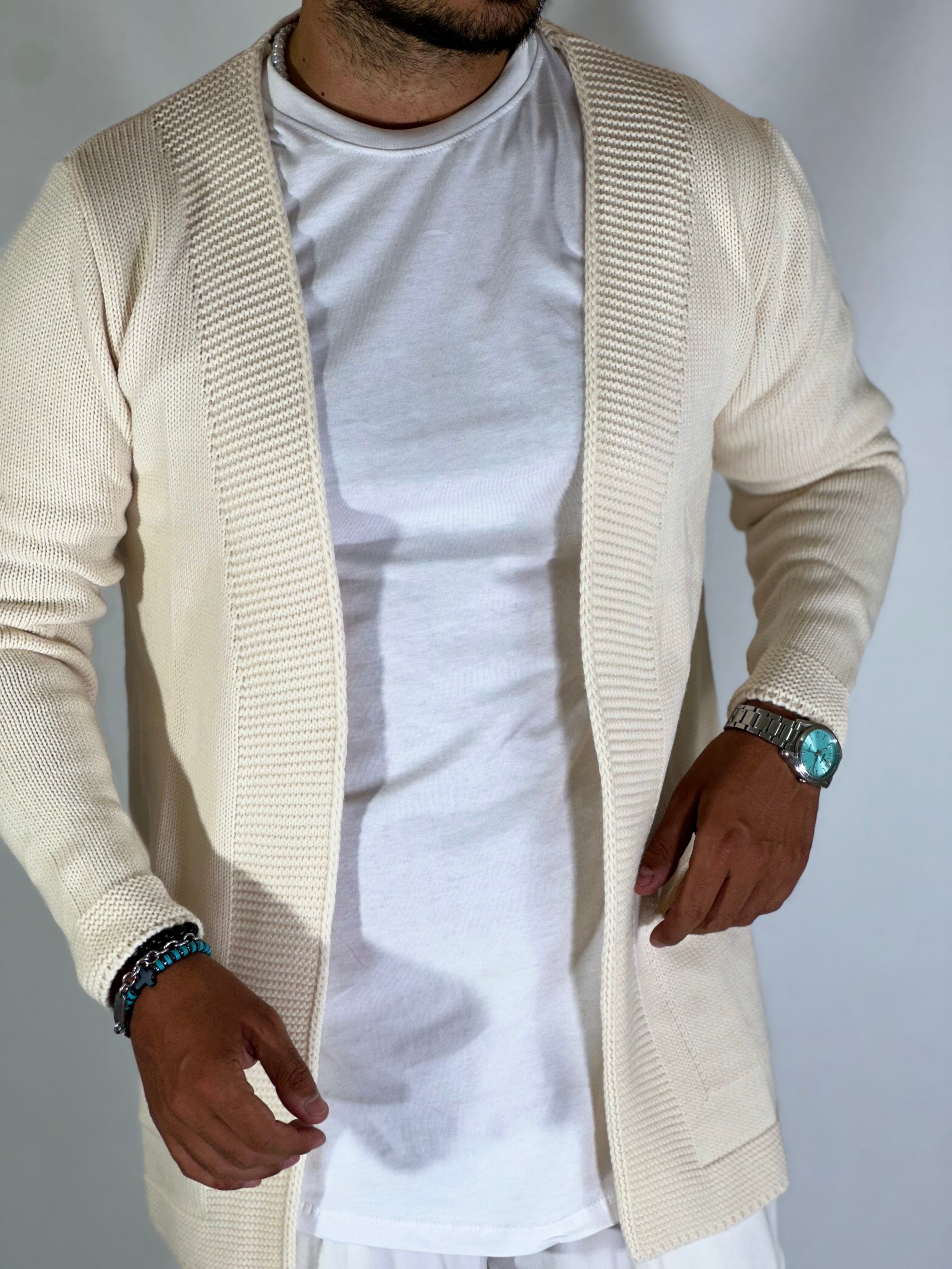 Cardigan aperto crema BK7730224