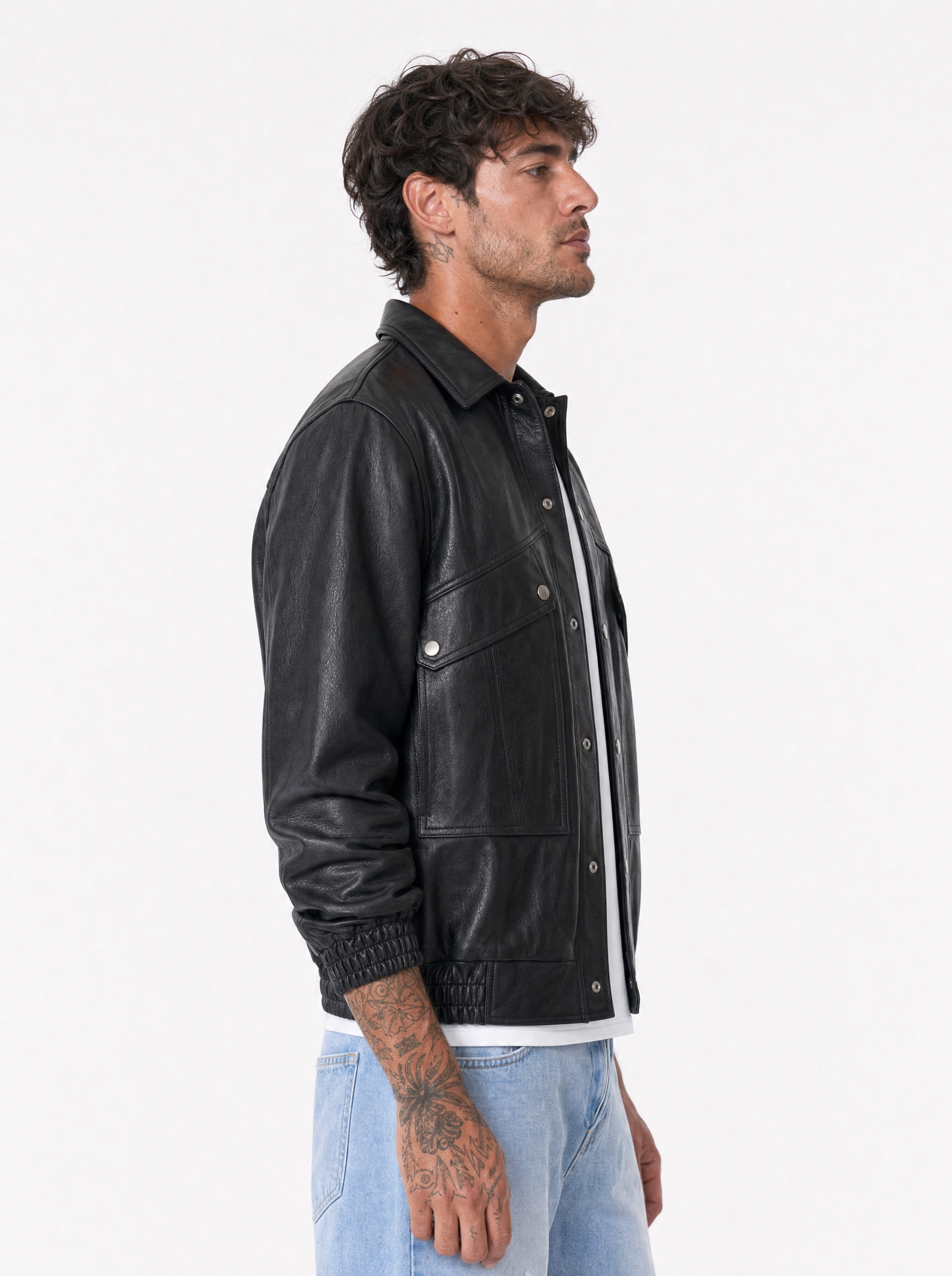 Giubbino eco-pelle nero XH8970-9