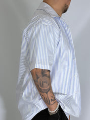 Camicia cropped rigata bianca ARNOLD