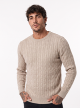 Maglia intrecciata beige AD2213