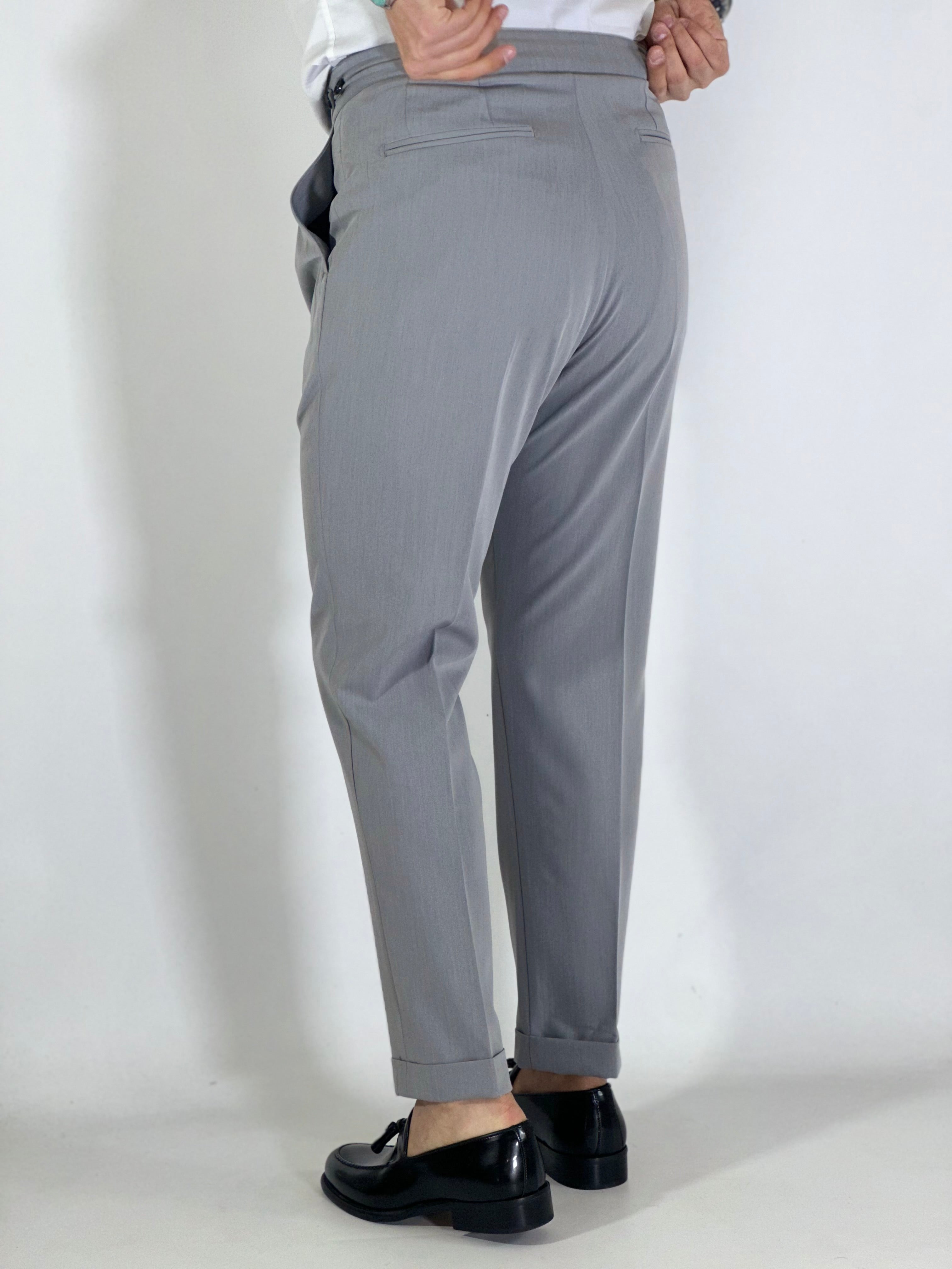Pantalone elegante vita alta grigio PA6030 PETRO'
