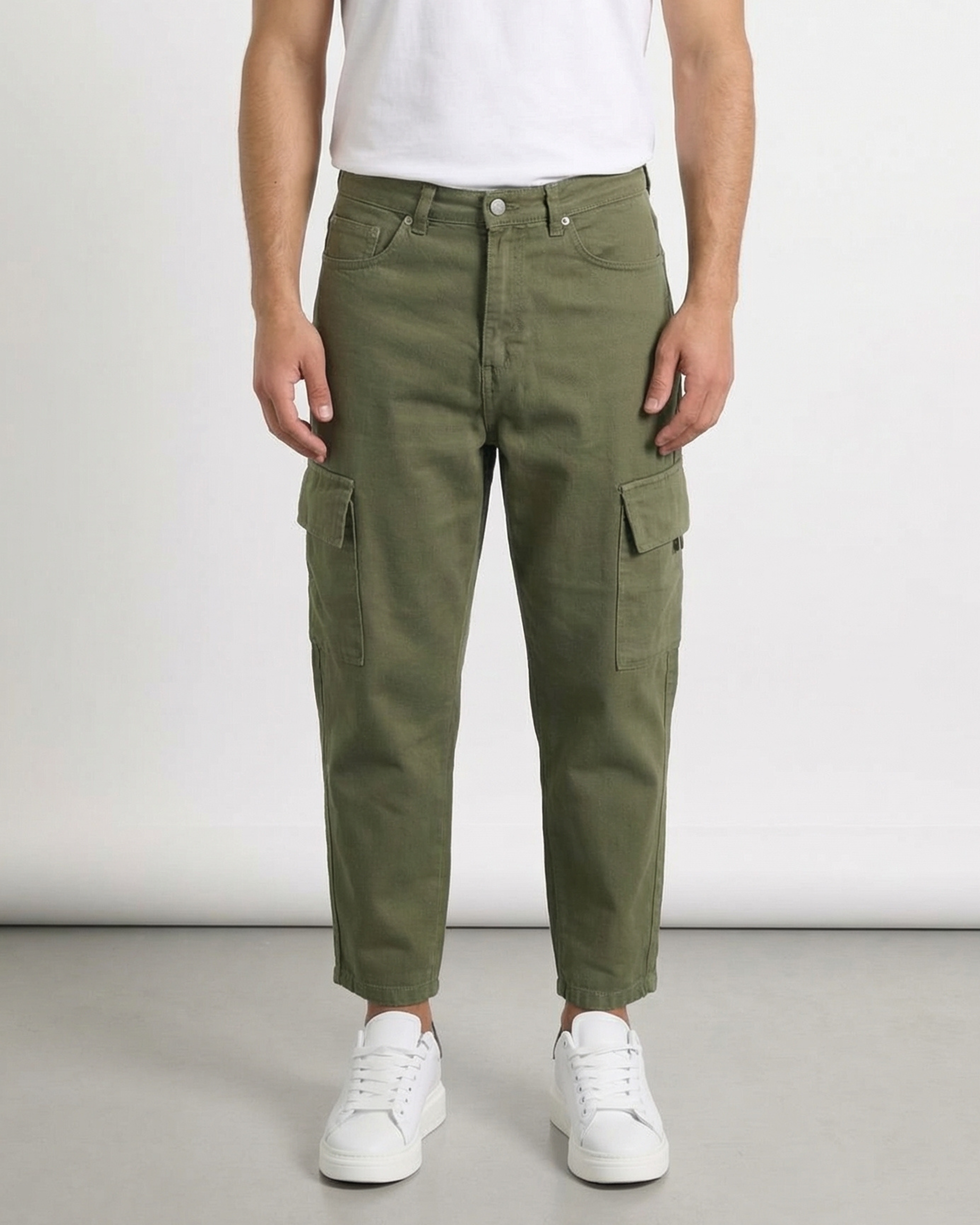 Pantalone loose fit cargo verde HARLEM