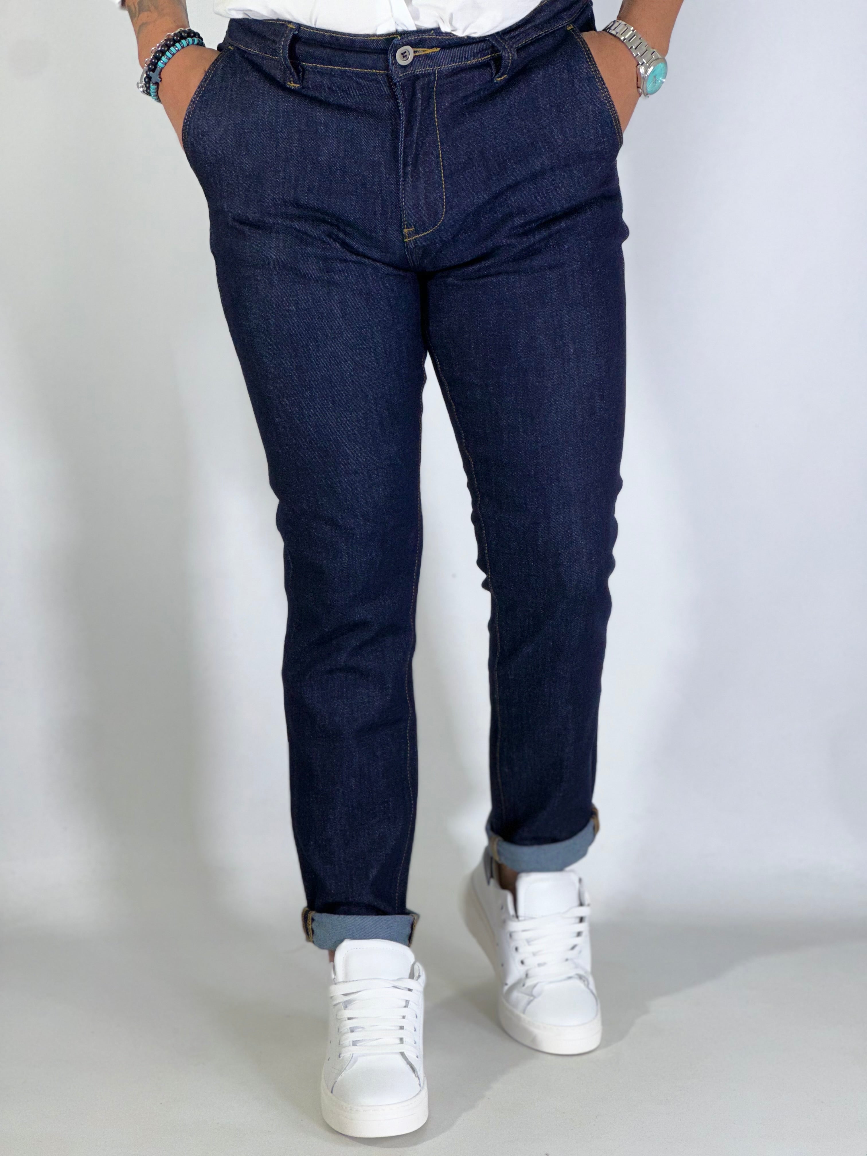 Jeans slim fit scuro MP400 WASH W000