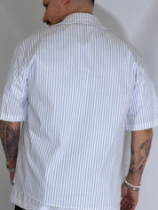 Camicia cropped rigata bianca ARNOLD