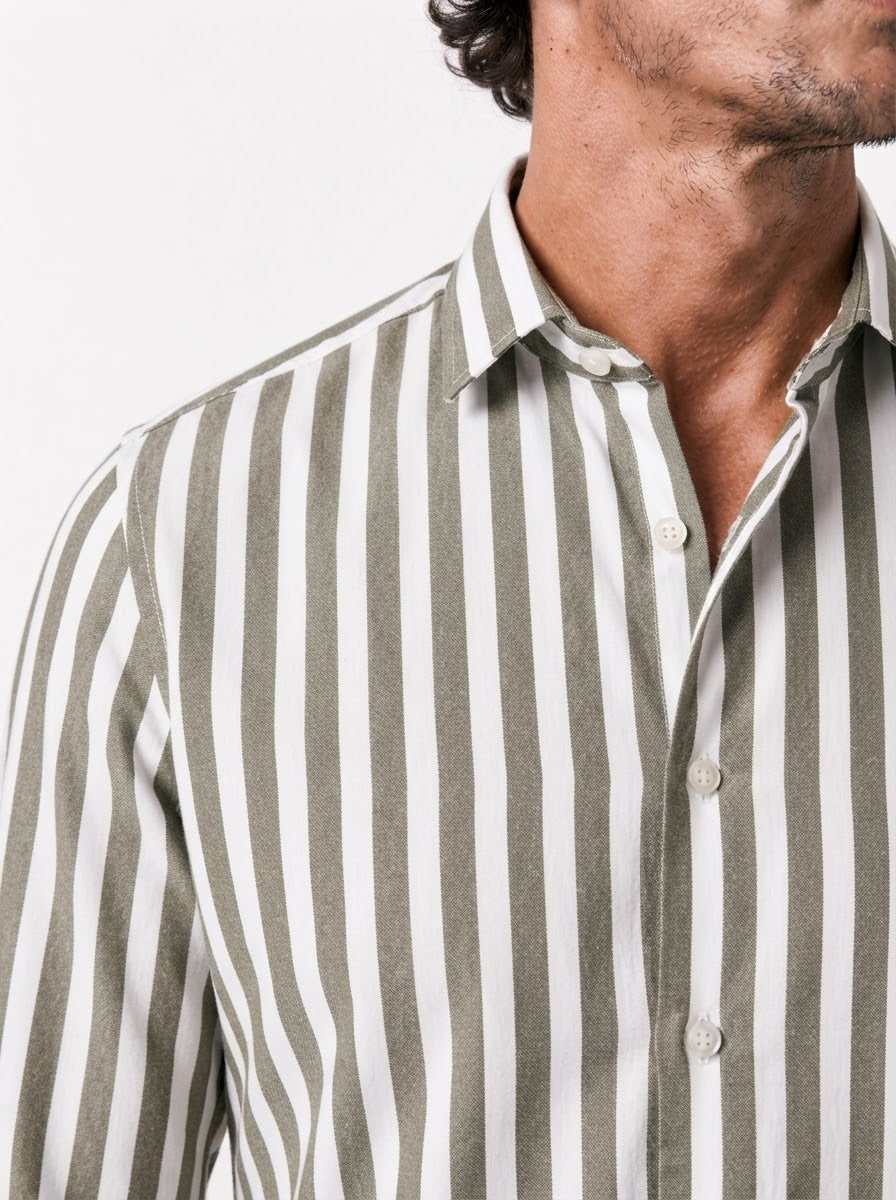 FORLI Camicia rigata moro
