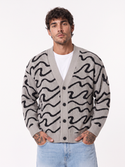 COSTIERA cardigan grigio-antra jacquard