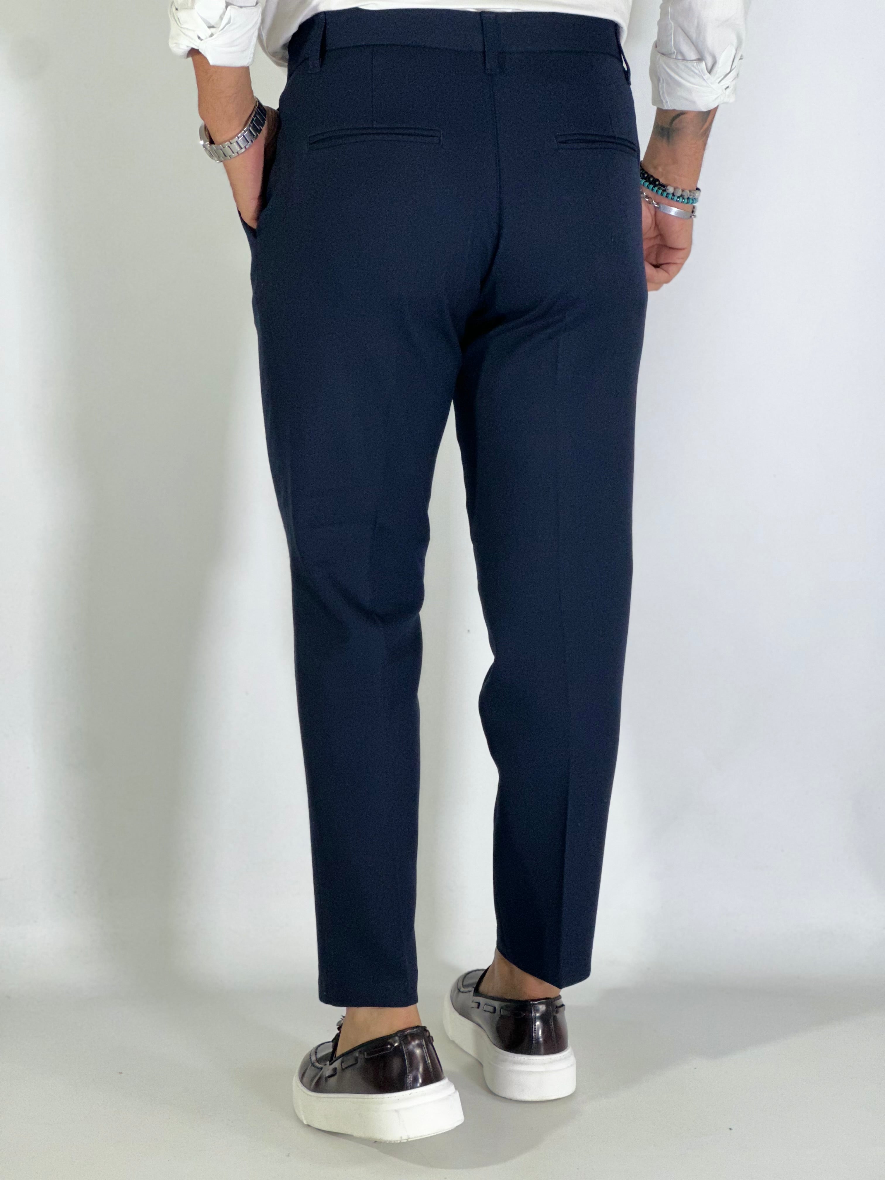 Pantalone elegante blu ELVIS migliaccio