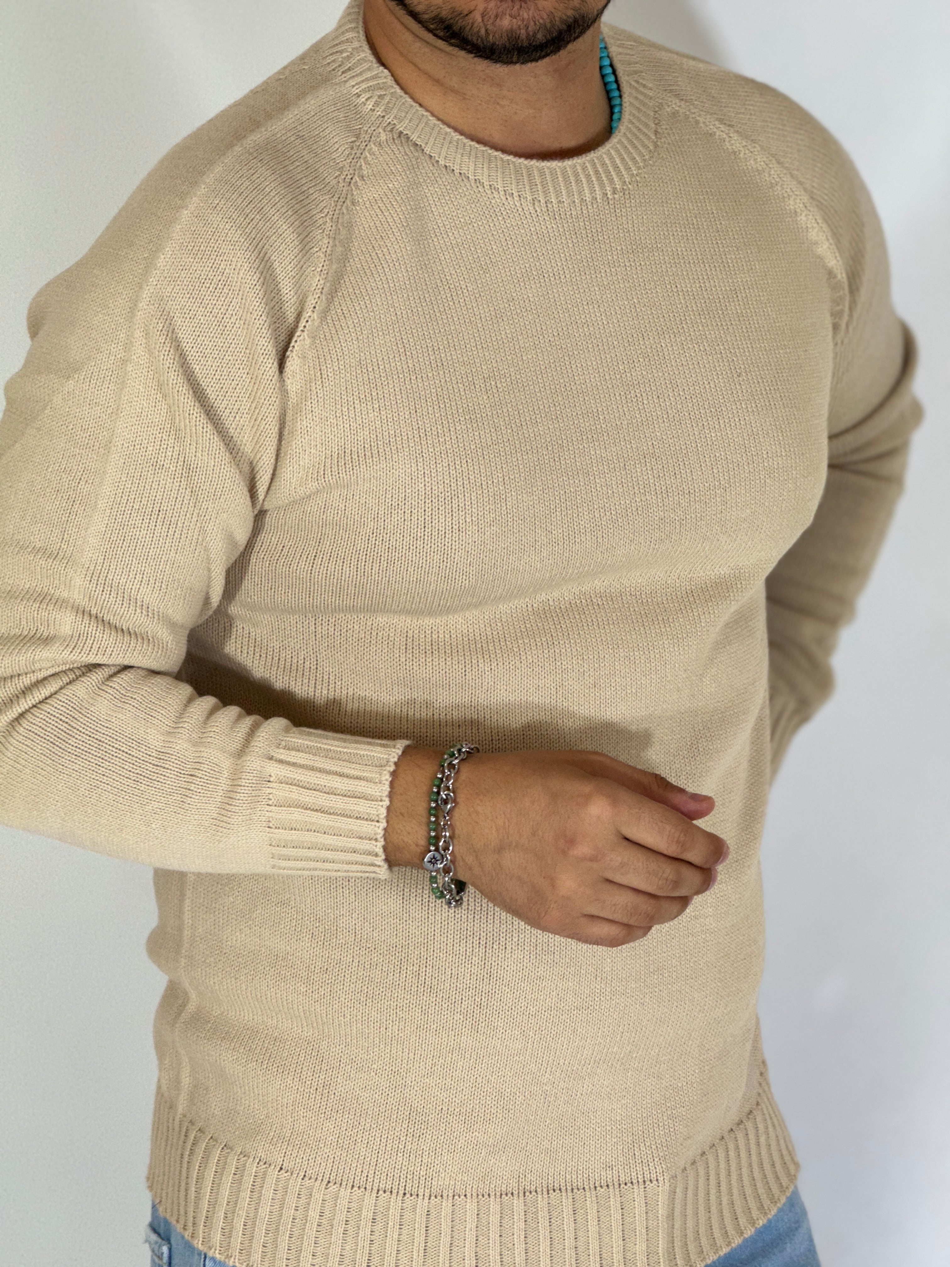 Maglione rasato beige SILVA