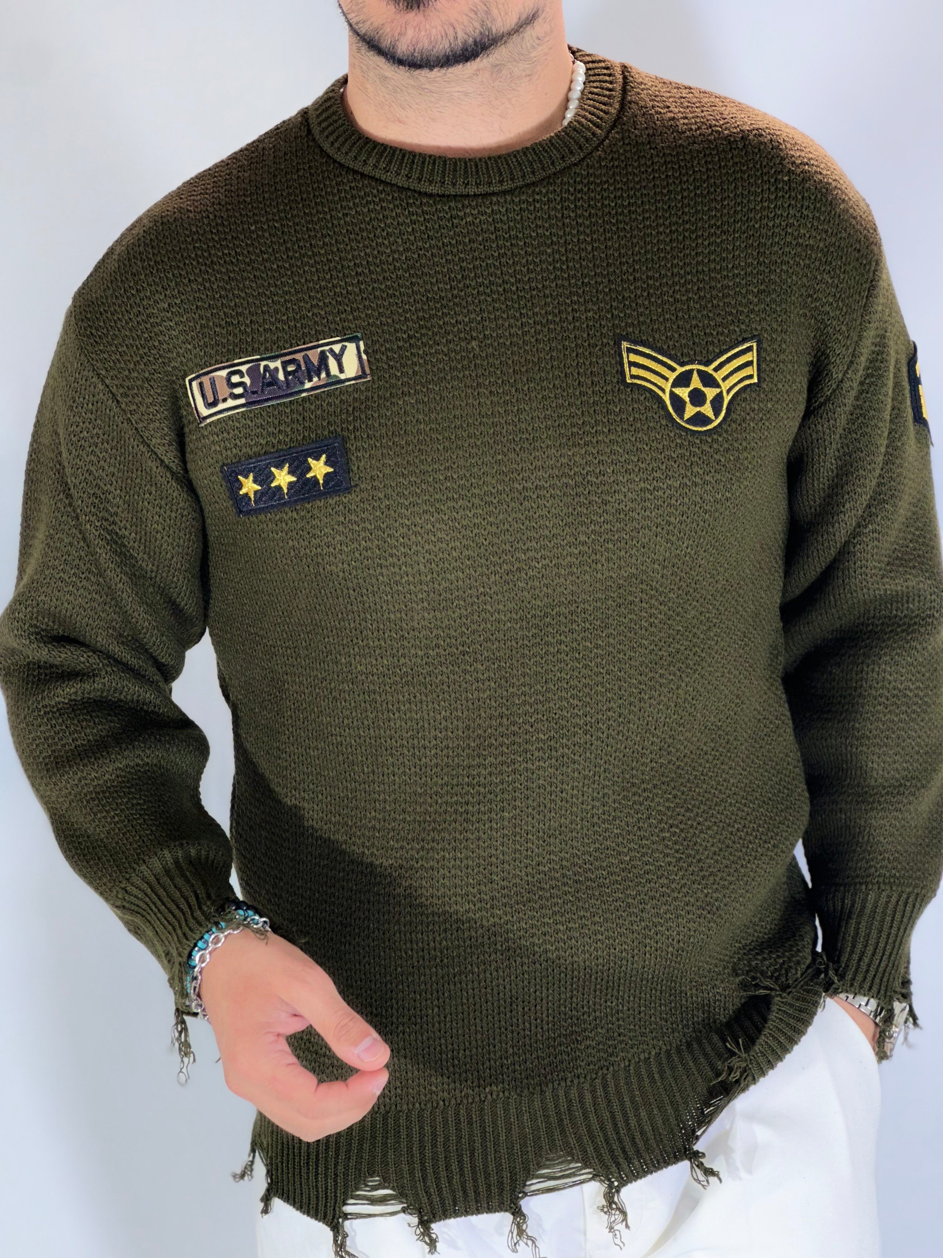 Girocollo military patch verde SER196