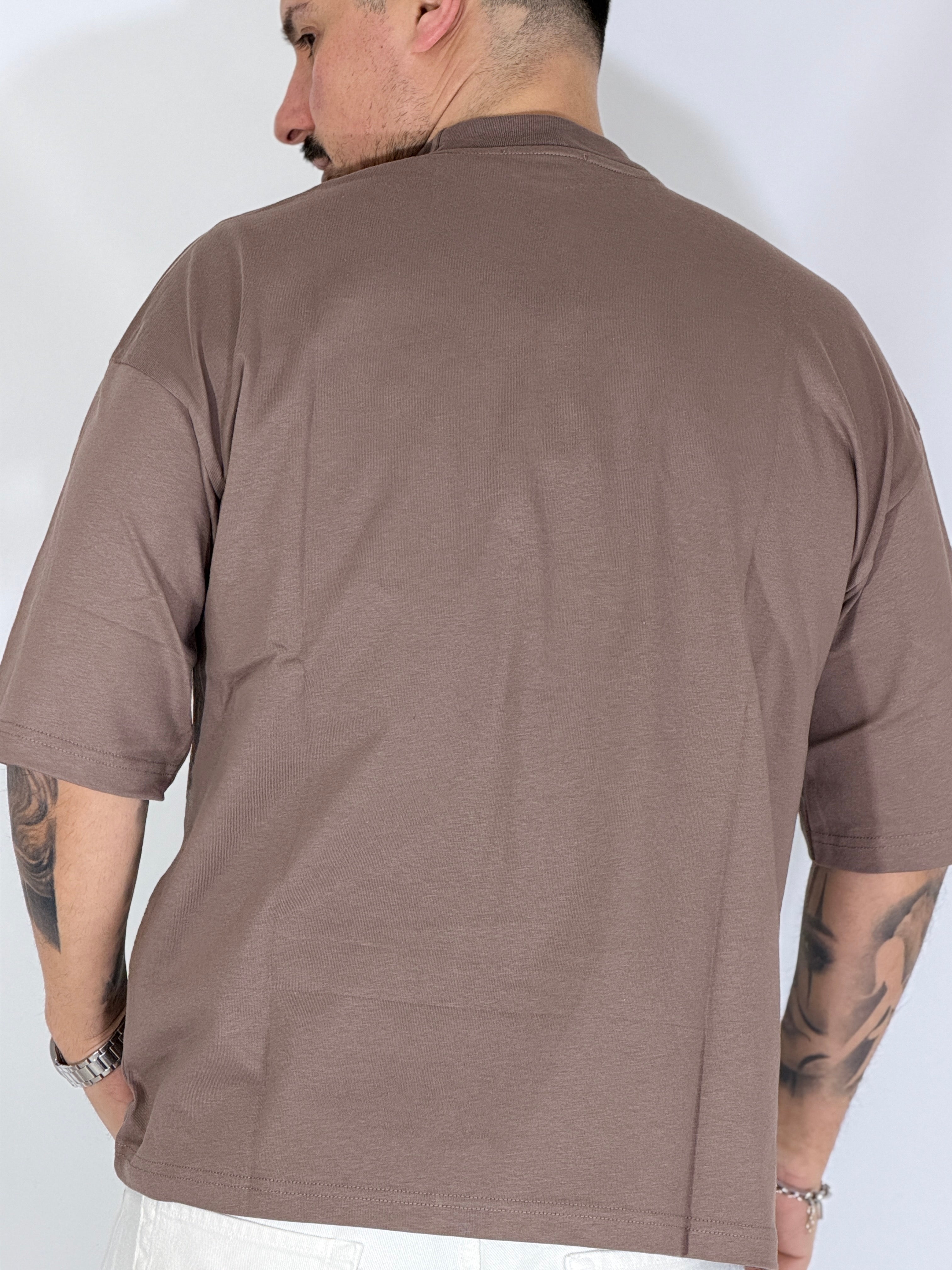 Louvre · t-shirt cropped tortora