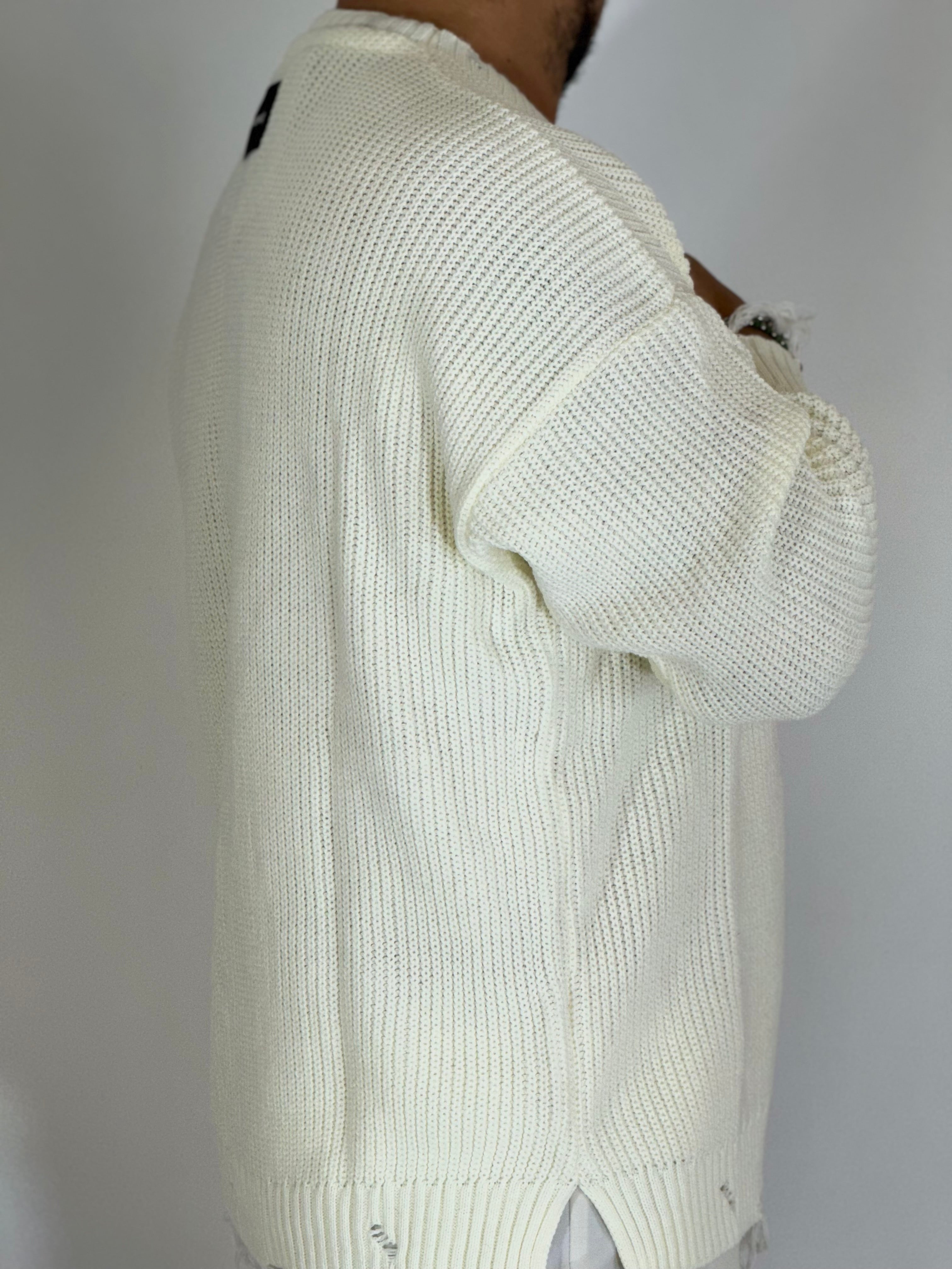 Maglione spalla scesa panna CAPORETTO