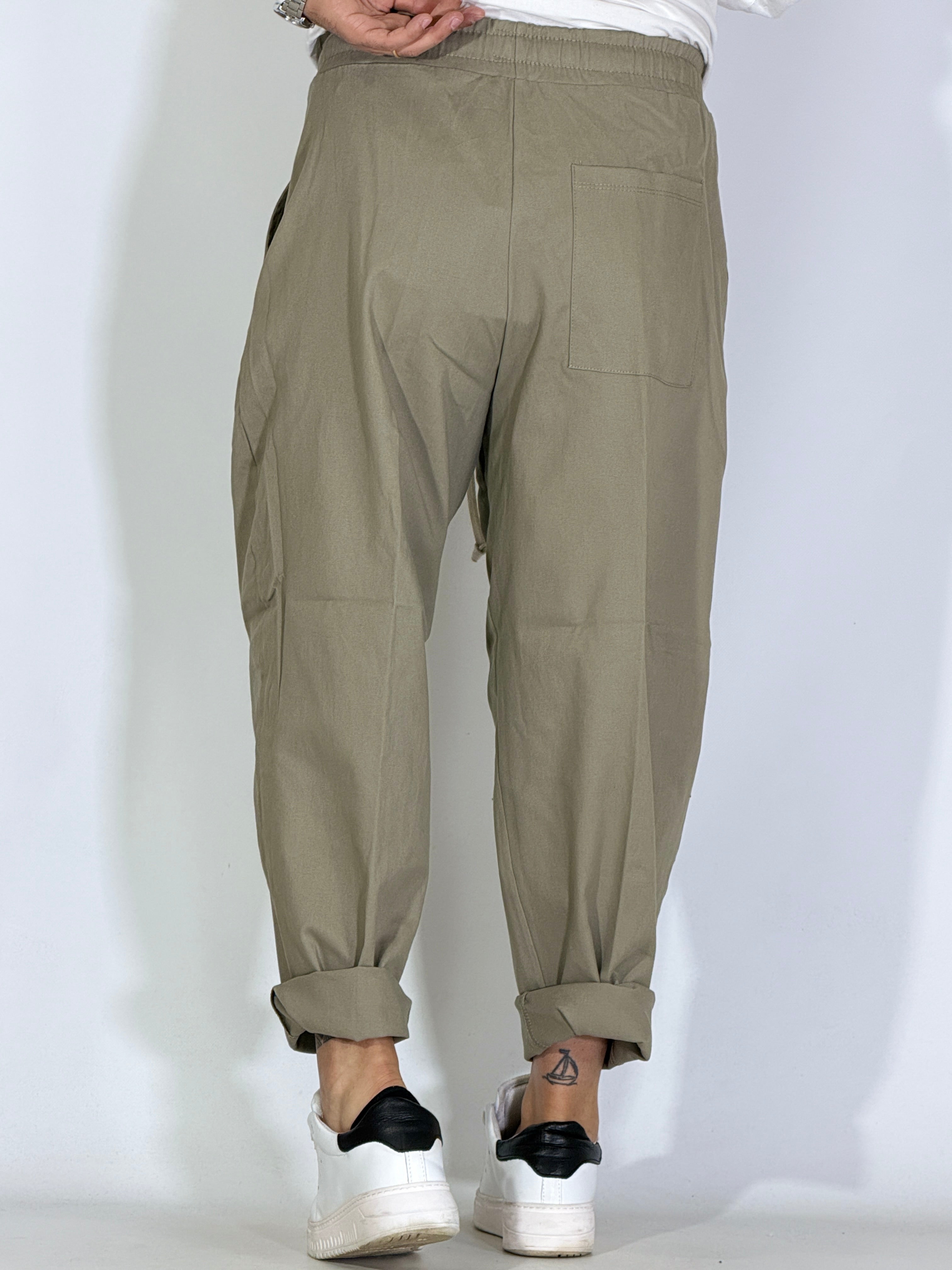 Pantalone japan tortora 018101