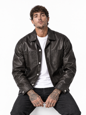 Giubbino eco-pelle nero SMILE4
