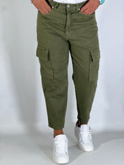 Pantalone loose fit cargo verde HARLEM