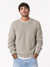 PIGNASECCA Girocollo con rotture beige
