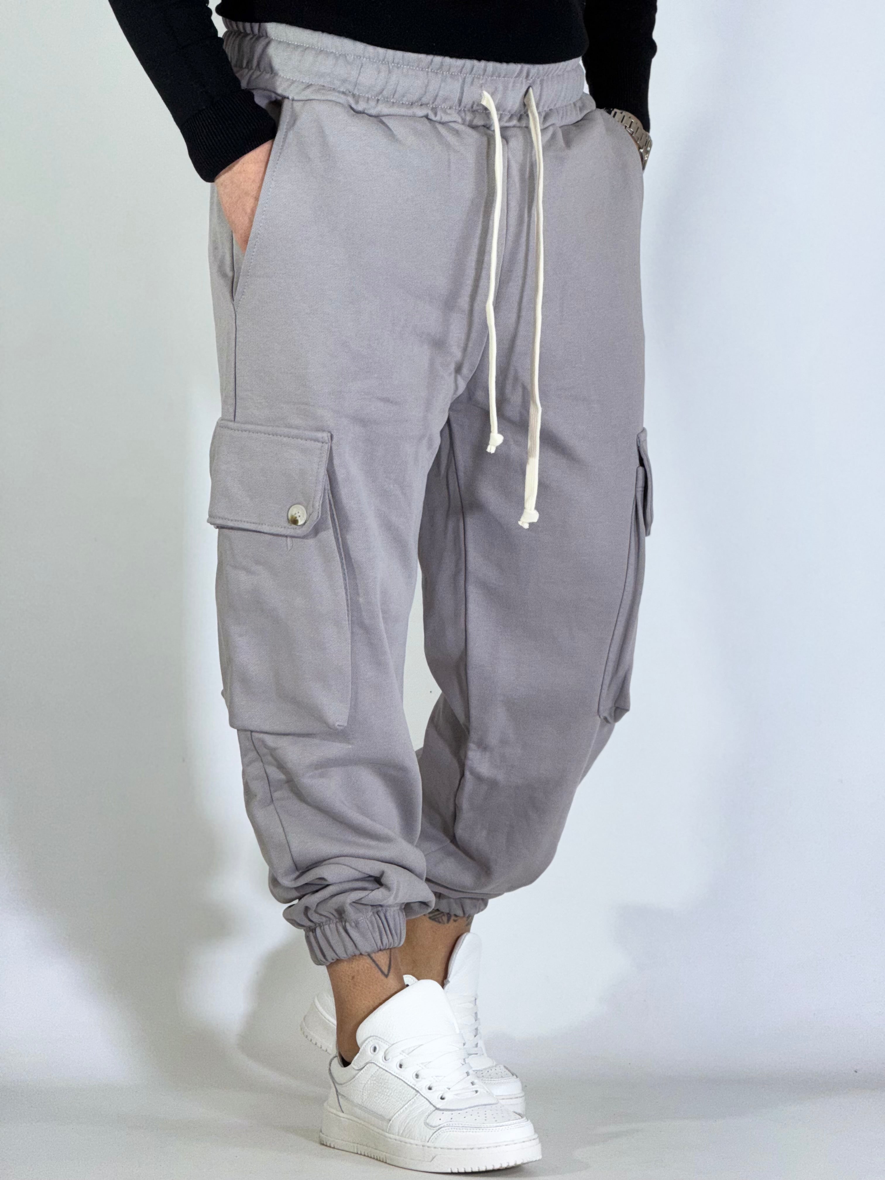 Pantaloni Jogger Outfit Pantalone Tuta Felpa Tuta Grigia Outfit